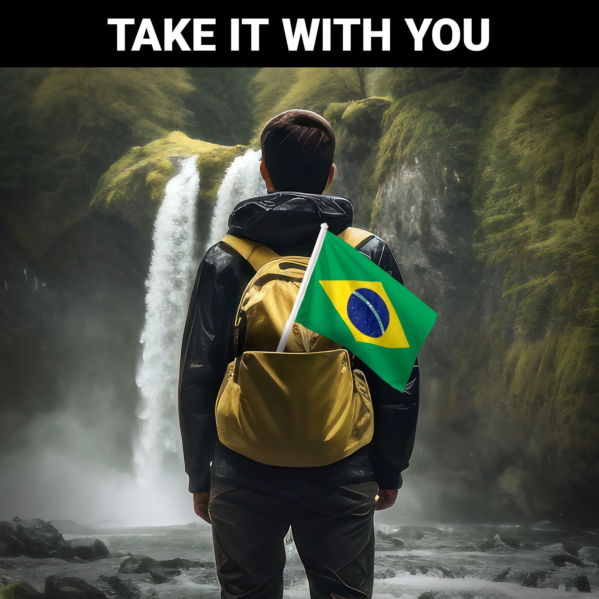 G128 2 Pack: Brazil Brazilian Car Flag | 11x17 In | Double LiteWeave Pro Series Double Sided Printed 150D Polyester | Flagpole Included | Perfect for Festival Celebrations, Parades