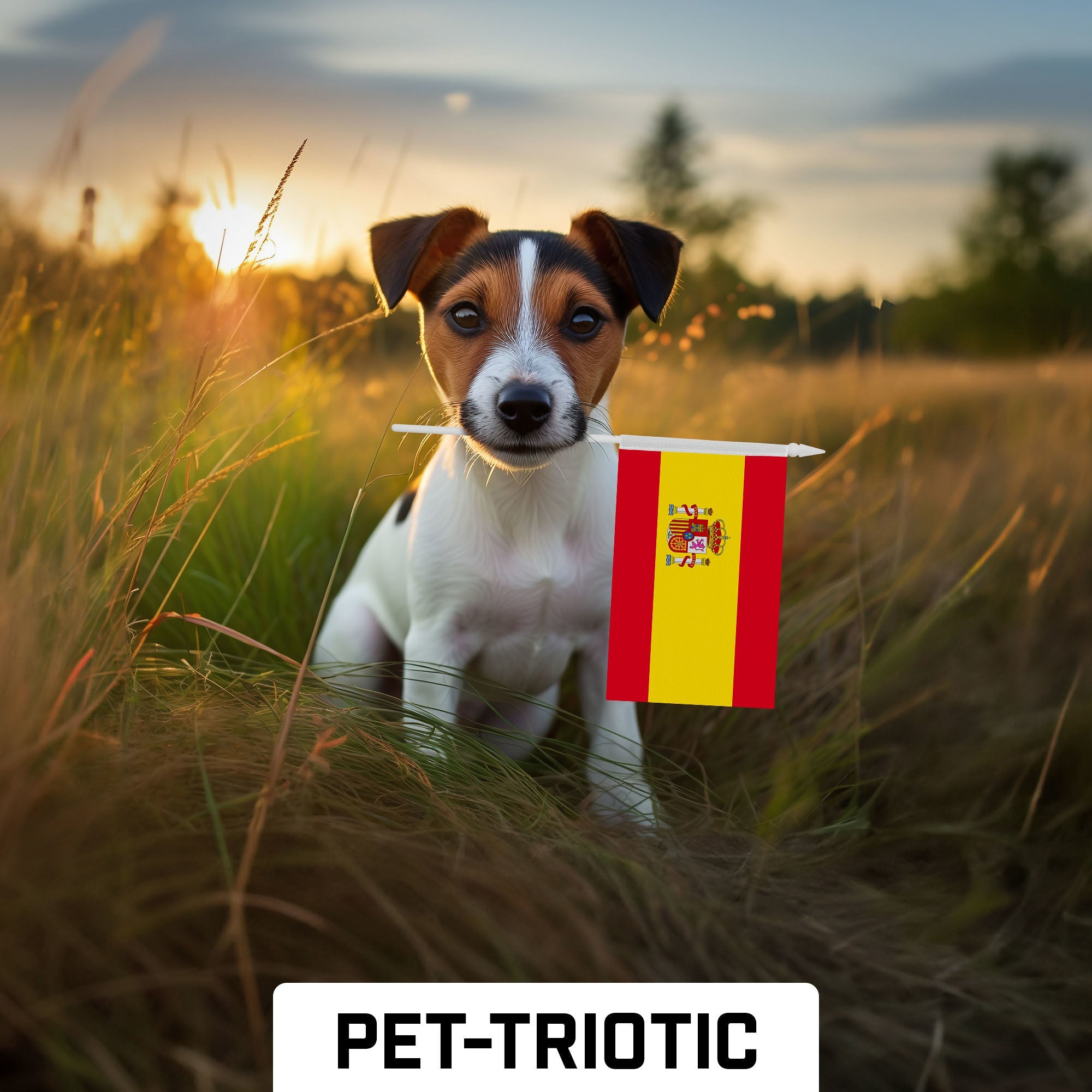 G128 24 Pack Handheld Spain Spanish Stick Flags | 4x6 In | Printed 150D Polyester, Country Flag, Solid Plastic Stick, Spear White Tip