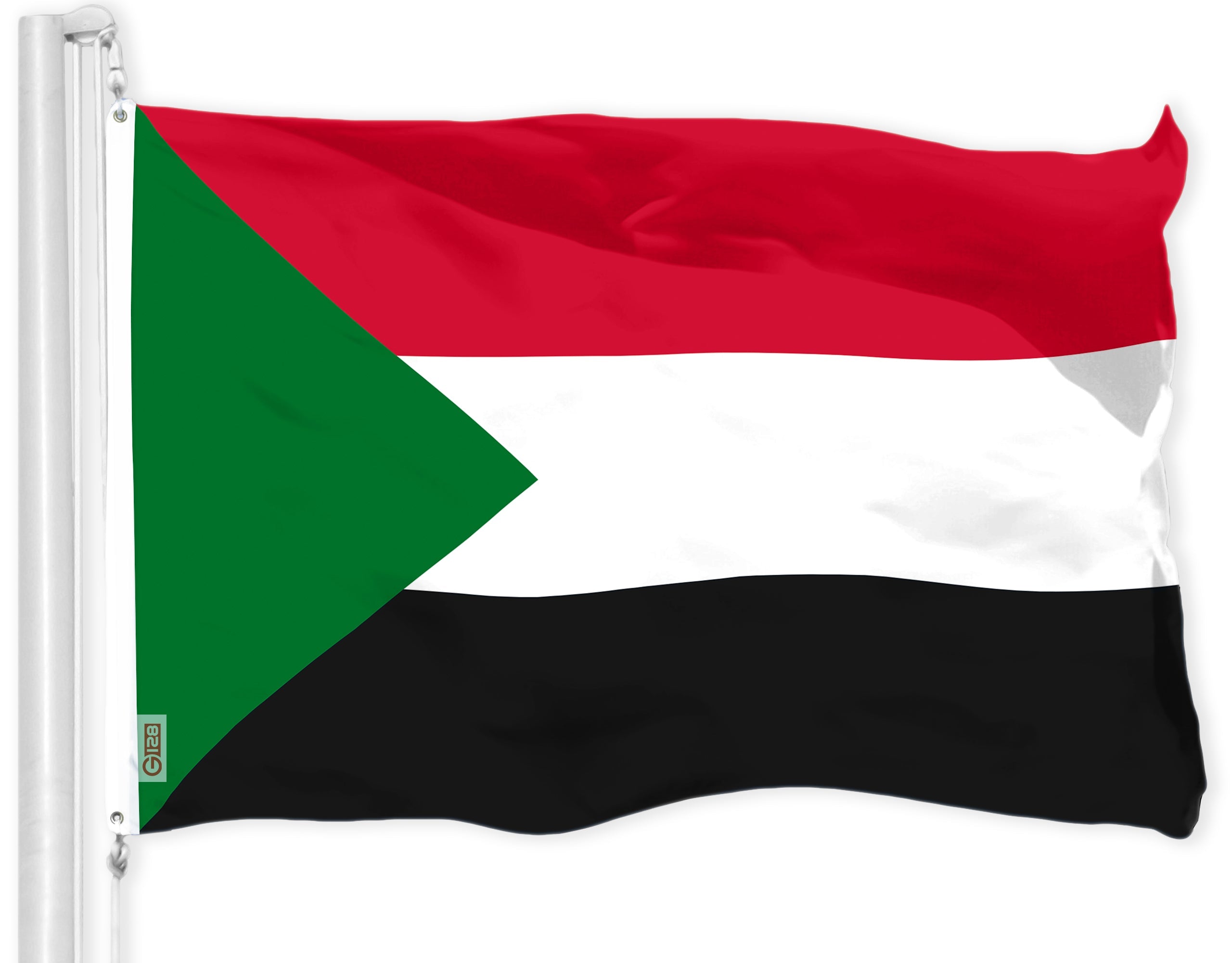 G128 Sudan Sudanese Flag | 3x5 Ft | LiteWeave Pro Series Printed 150D Polyester | Country Flag, Indoor/Outdoor, Vibrant Colors, Brass Grommets