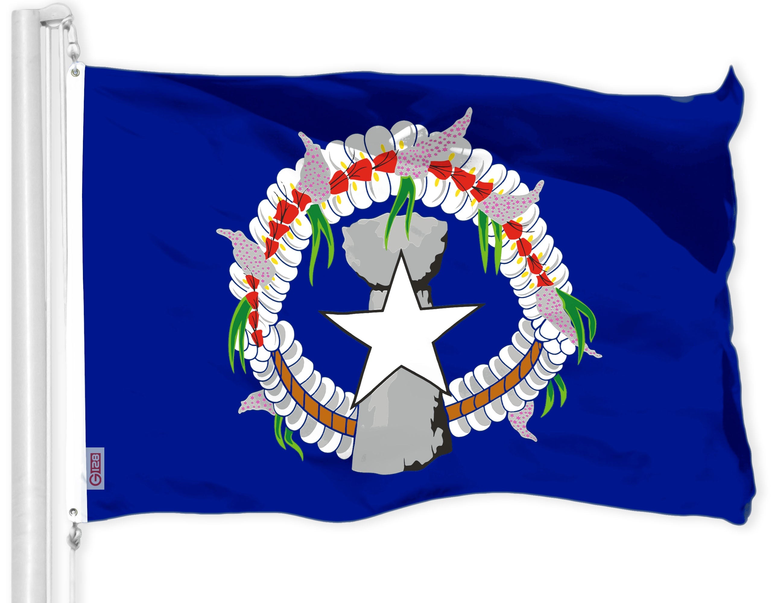 G128 Northern Marianas MP State Flag | 3x5 Ft | LiteWeave Pro Series Printed 150D Polyester | Indoor/Outdoor, Vibrant Colors, Brass Grommets