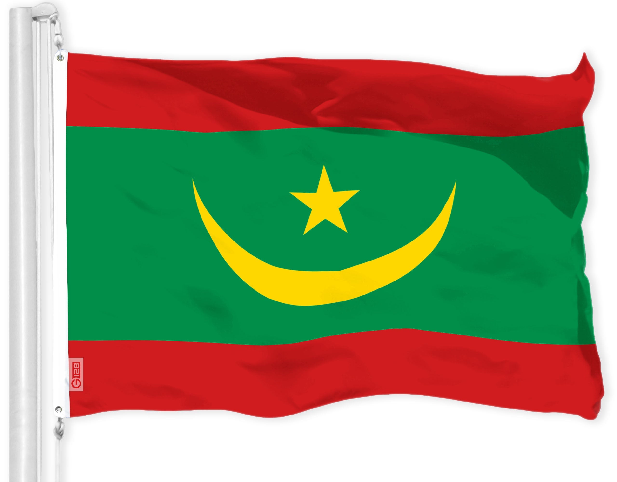 G128 Mauritania Mauritanian Flag | 3x5 Ft | LiteWeave Pro Series Printed 150D Polyester | Country Flag, Indoor/Outdoor, Vibrant Colors, Brass Grommets