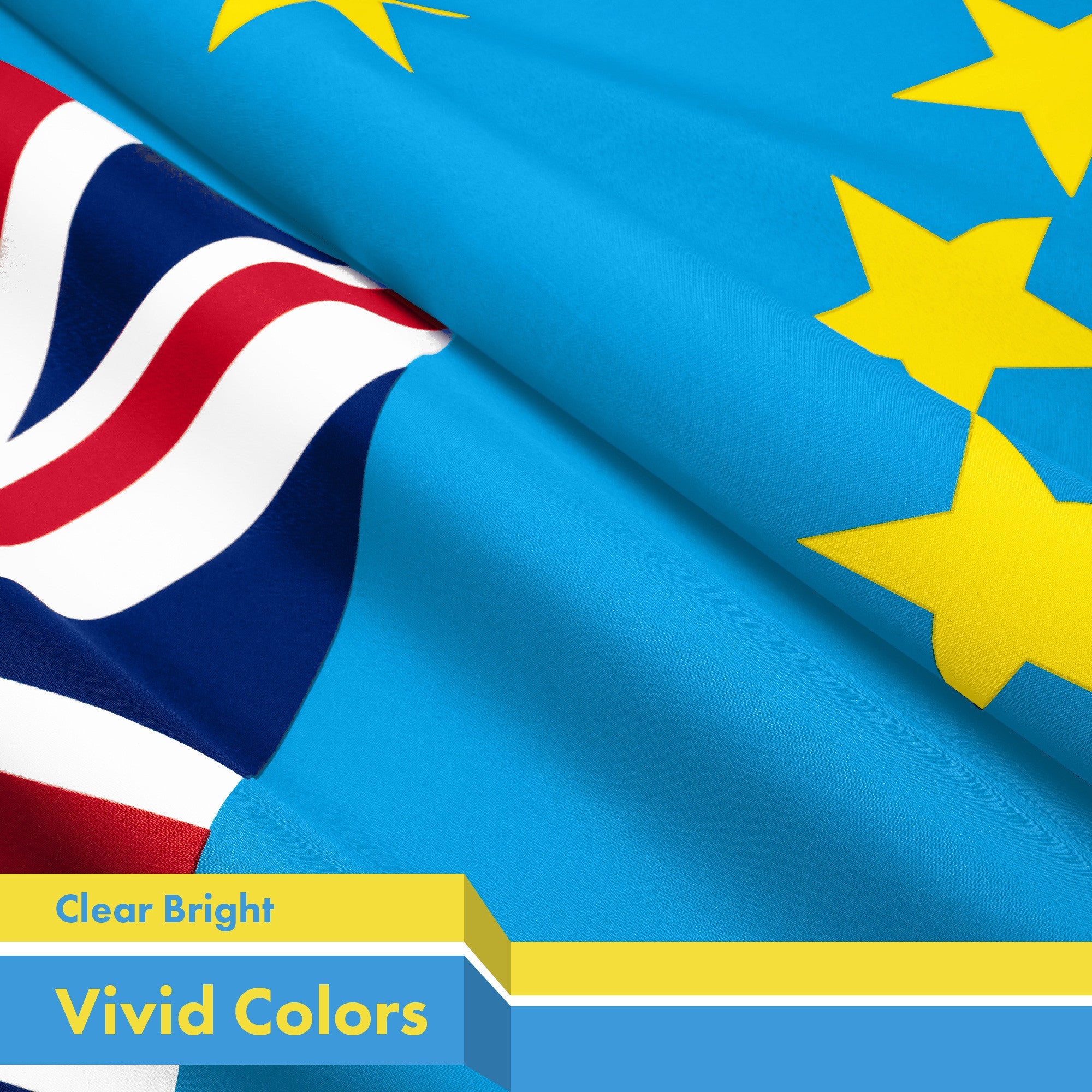 G128 Tuvalu Tuvaluan Flag | 3x5 Ft | LiteWeave Pro Series Printed 150D Polyester | Country Flag, Indoor/Outdoor, Vibrant Colors, Brass Grommets