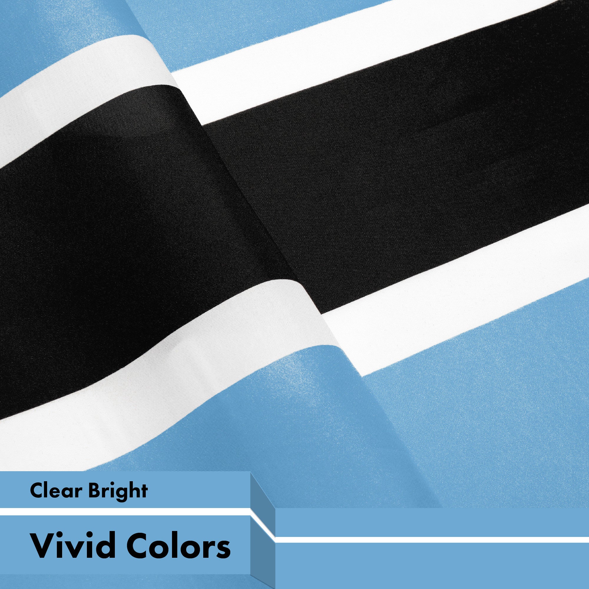 G128 Botswana Batswana Flag | 3x5 Ft | LiteWeave Pro Series Printed 150D Polyester | Country Flag, Indoor/Outdoor, Vibrant Colors, Brass Grommets