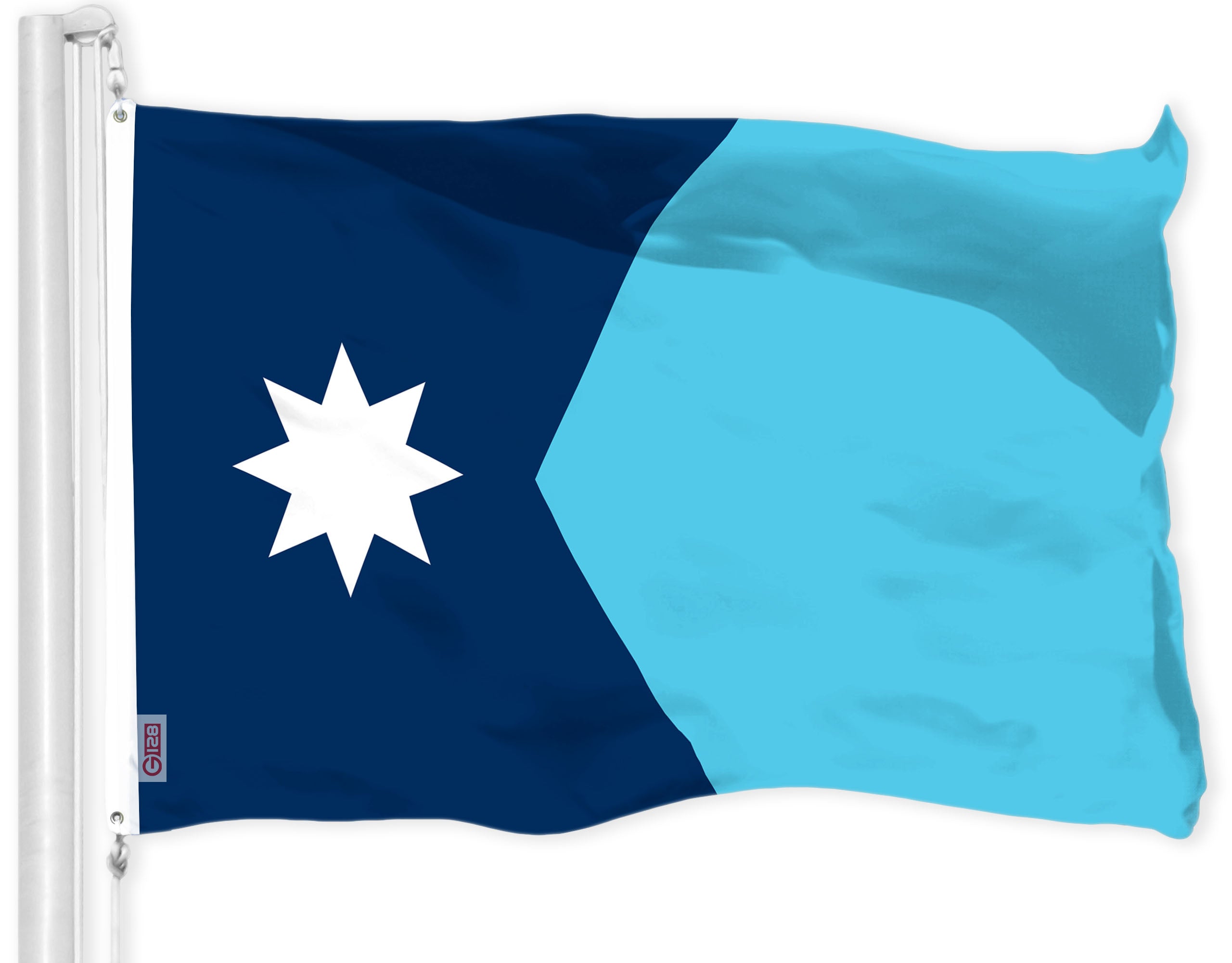 G128 Minnesota New Version MN State Flag | 3x5 Ft | LiteWeave Pro Series Printed 150D Polyester | Indoor/Outdoor, Vibrant Colors, Brass Grommets