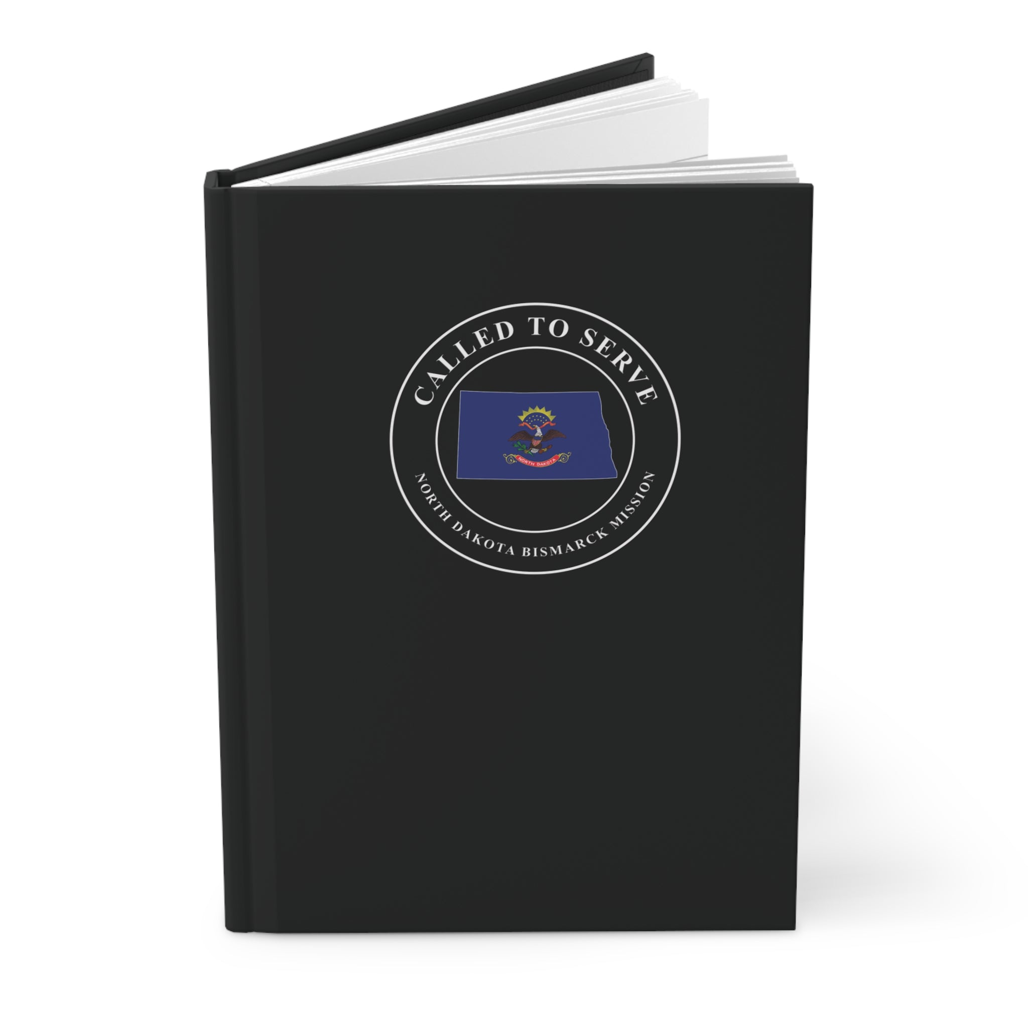 North Dakota Bismarck Mission Flag Map Called to Serve Black Hardcover Journal Matte