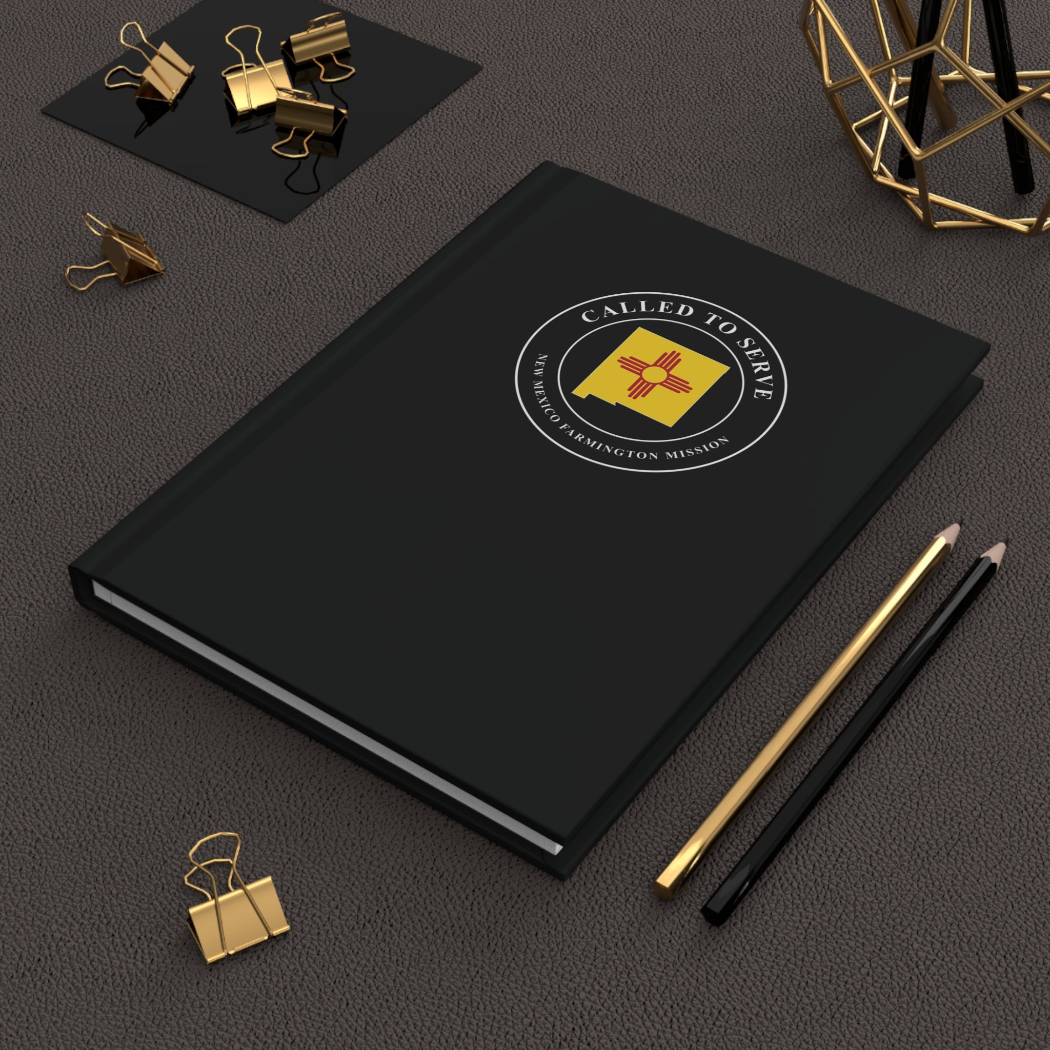 New Mexico Farmington Mission Flag Map Called to Serve Black Hardcover Journal Matte