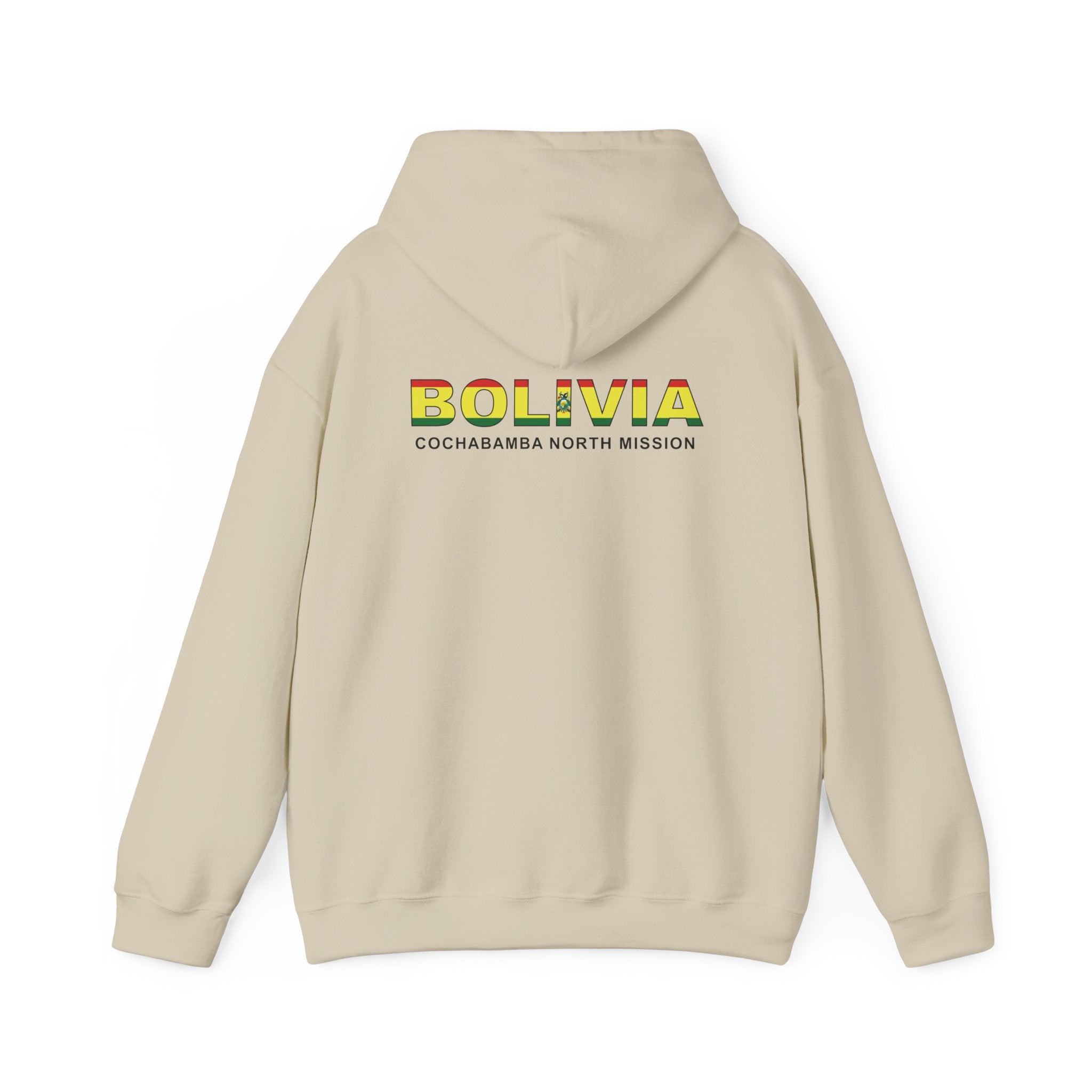Bolivia Cochabamba North Mission Flag Title Back Hoodie