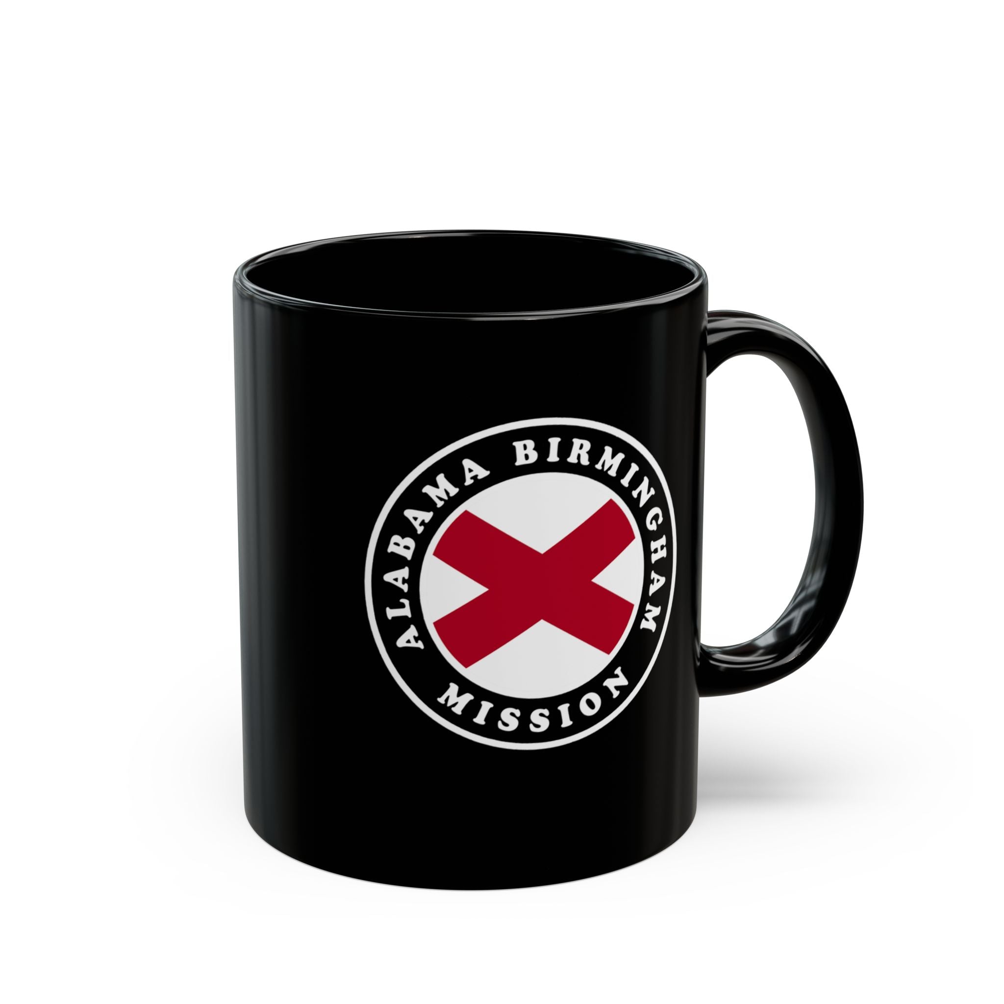 Alabama Birmingham Mission State Flag Logo Ceramic Mug Black Name - Mission Wishlist - LDS Missionary Gift Store