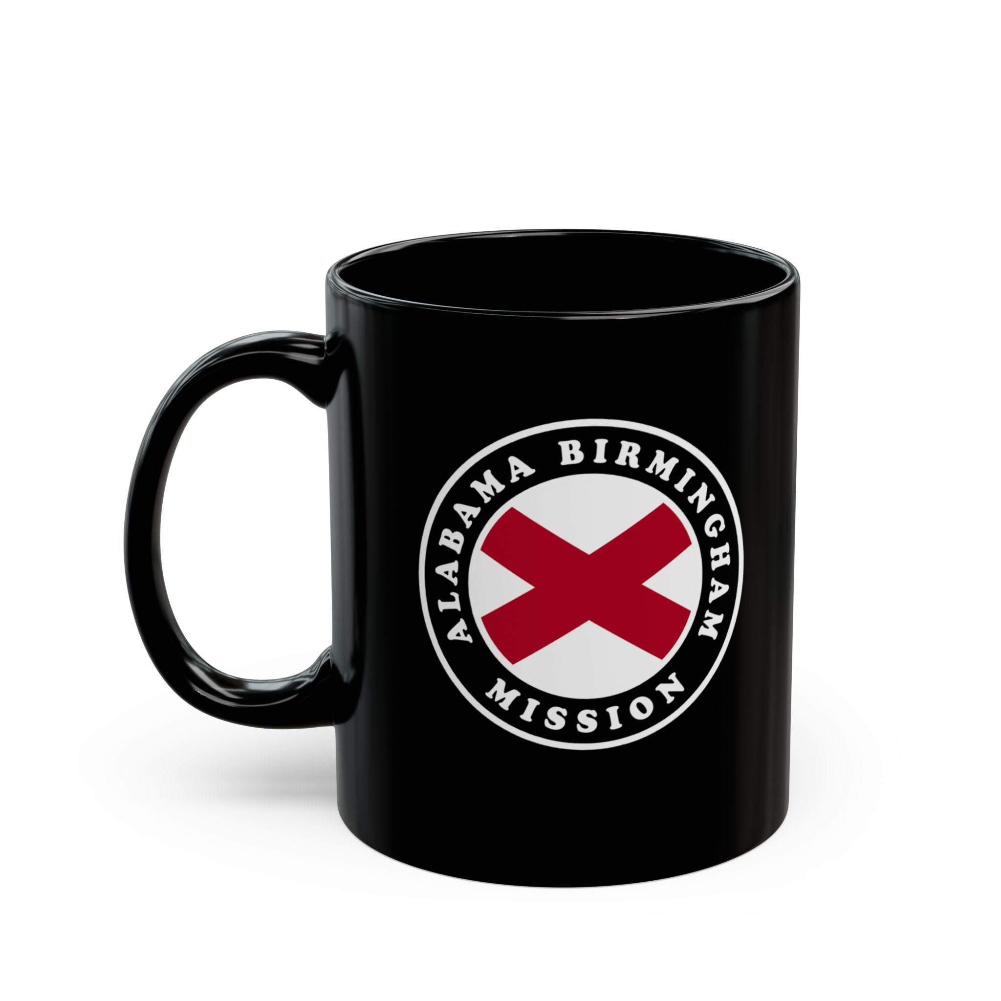 Alabama Birmingham Mission State Flag Logo Ceramic Mug Black Name - Mission Wishlist - LDS Missionary Gift Store