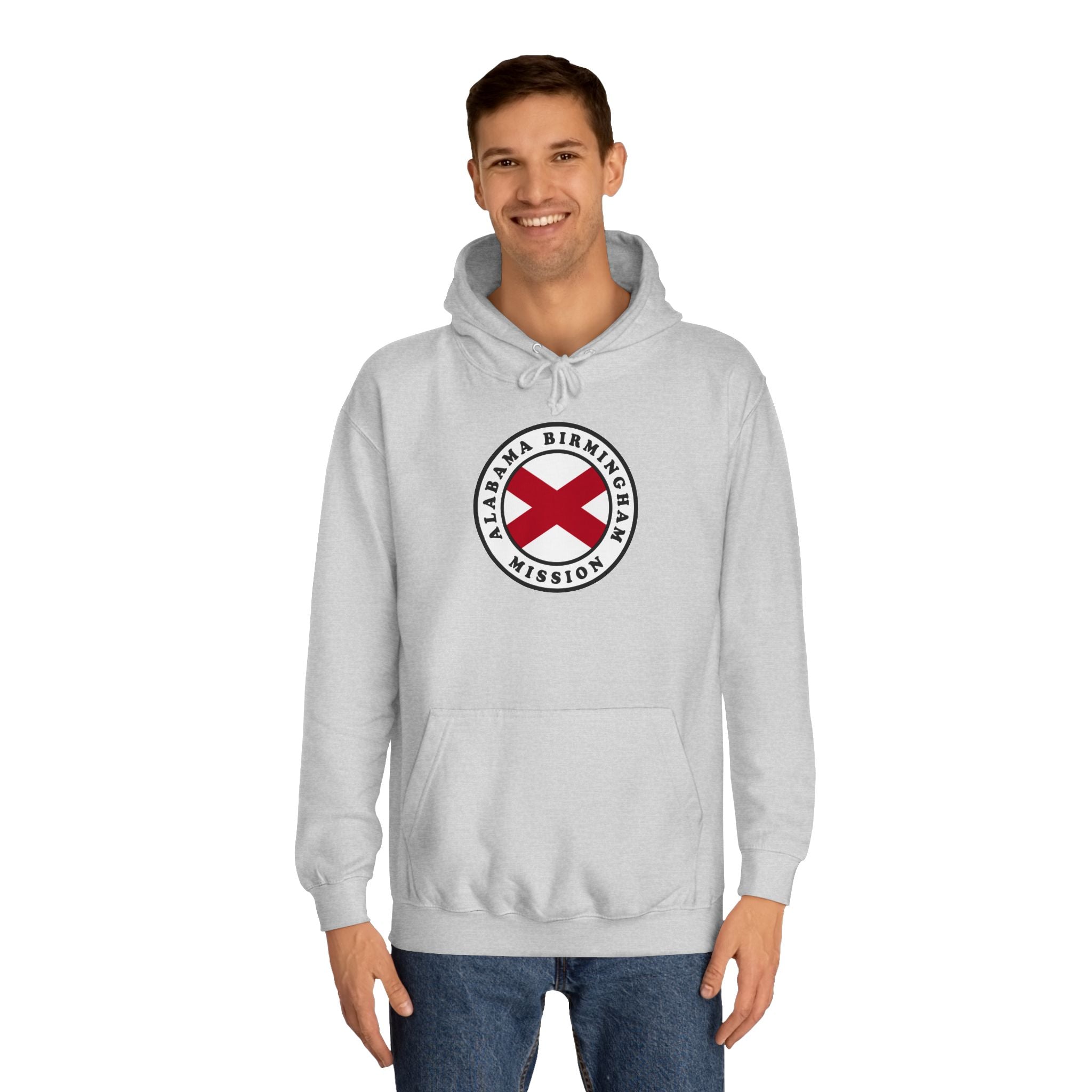 Alabama Birmingham Mission State Flag Logo (White Border) College Hoodie - Latter-Day Saint LDS Missionary Gift - Book of Mormon