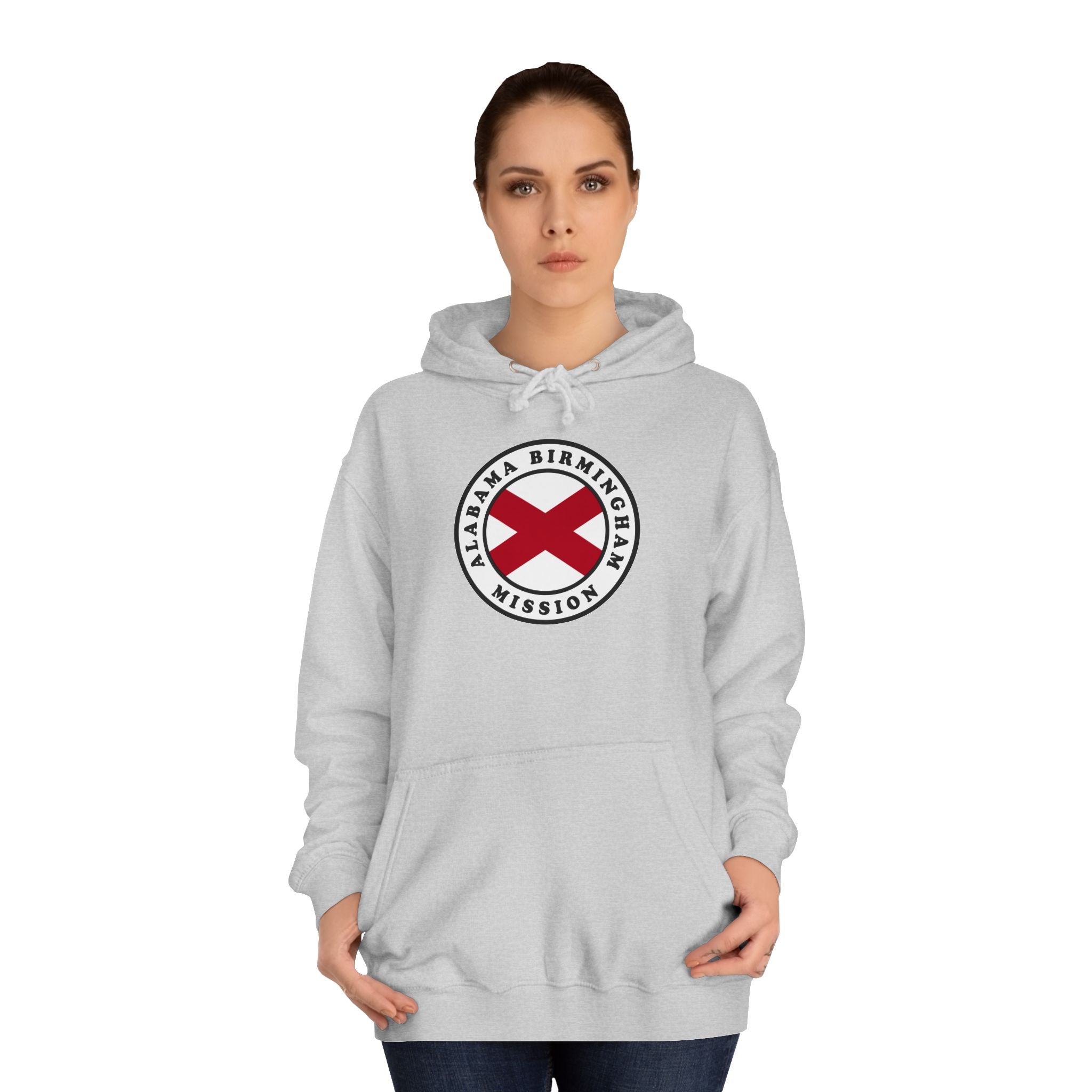 Alabama Birmingham Mission State Flag Logo (White Border) College Hoodie - Latter-Day Saint LDS Missionary Gift - Book of Mormon