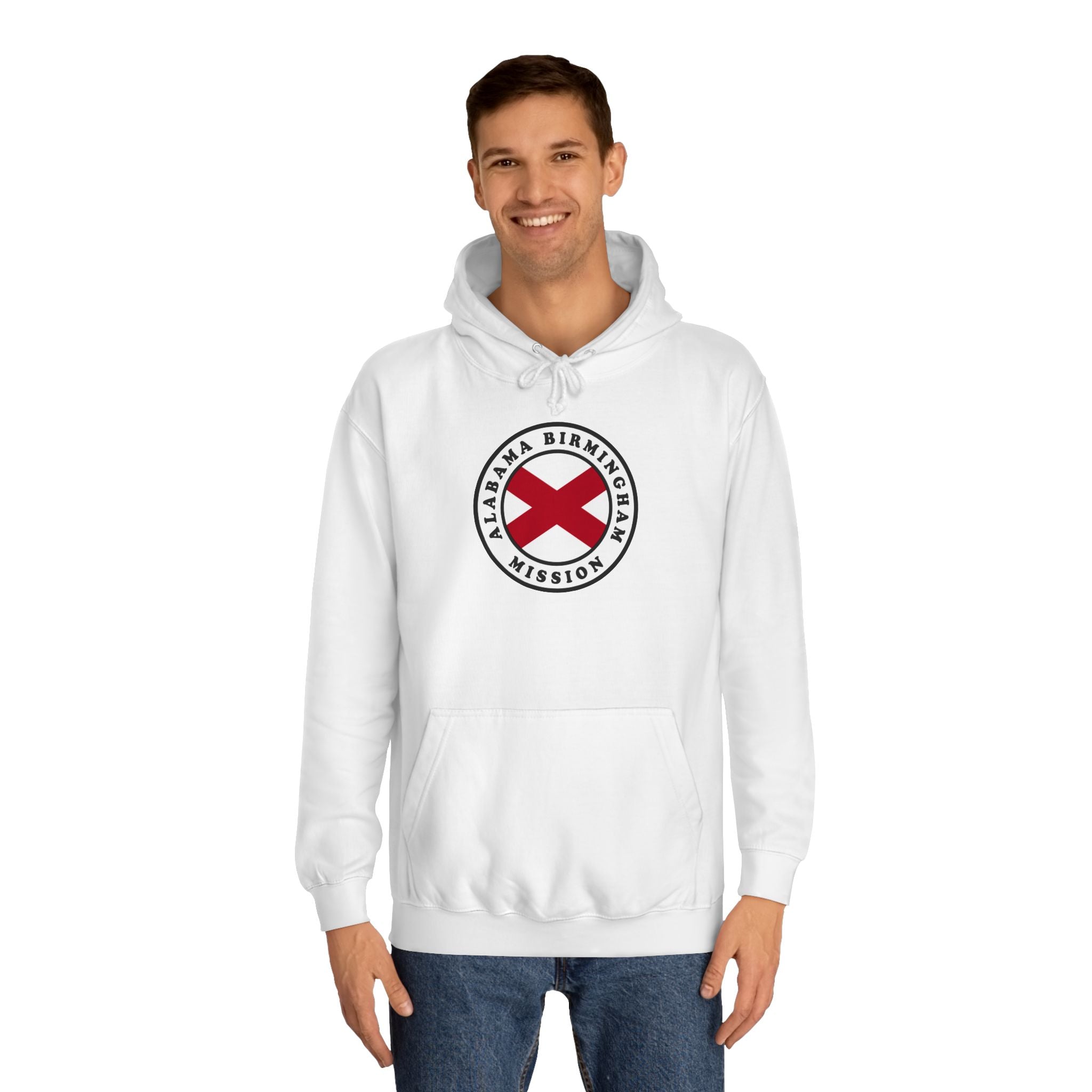Alabama Birmingham Mission State Flag Logo (White Border) College Hoodie - Latter-Day Saint LDS Missionary Gift - Book of Mormon