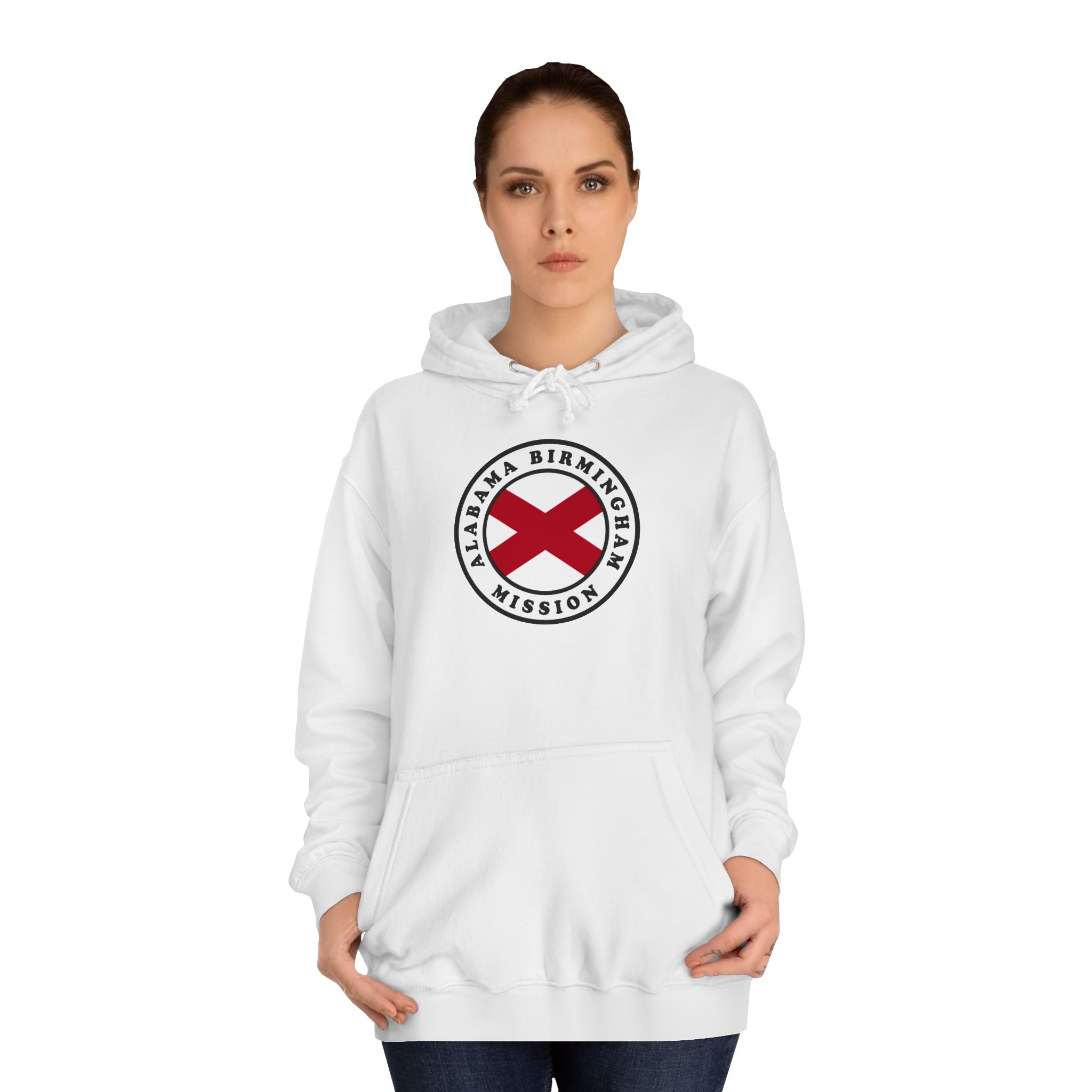 Alabama Birmingham Mission State Flag Logo (White Border) College Hoodie - Latter-Day Saint LDS Missionary Gift - Book of Mormon