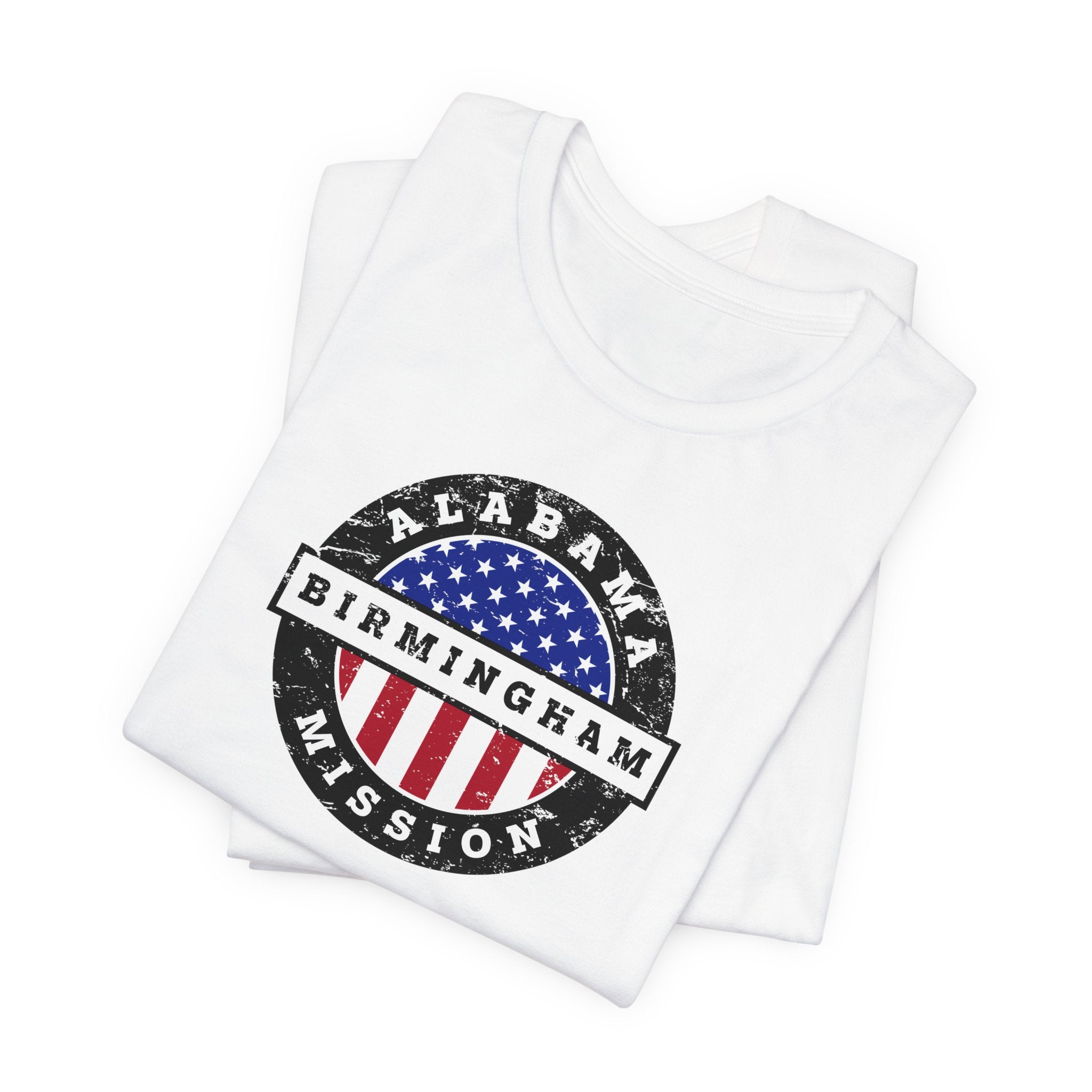 Alabama Birmingham Mission Vintage Circular USA Flag T-Shirt - Latter-Day Saint LDS Missionary Gift - Book of Mormon