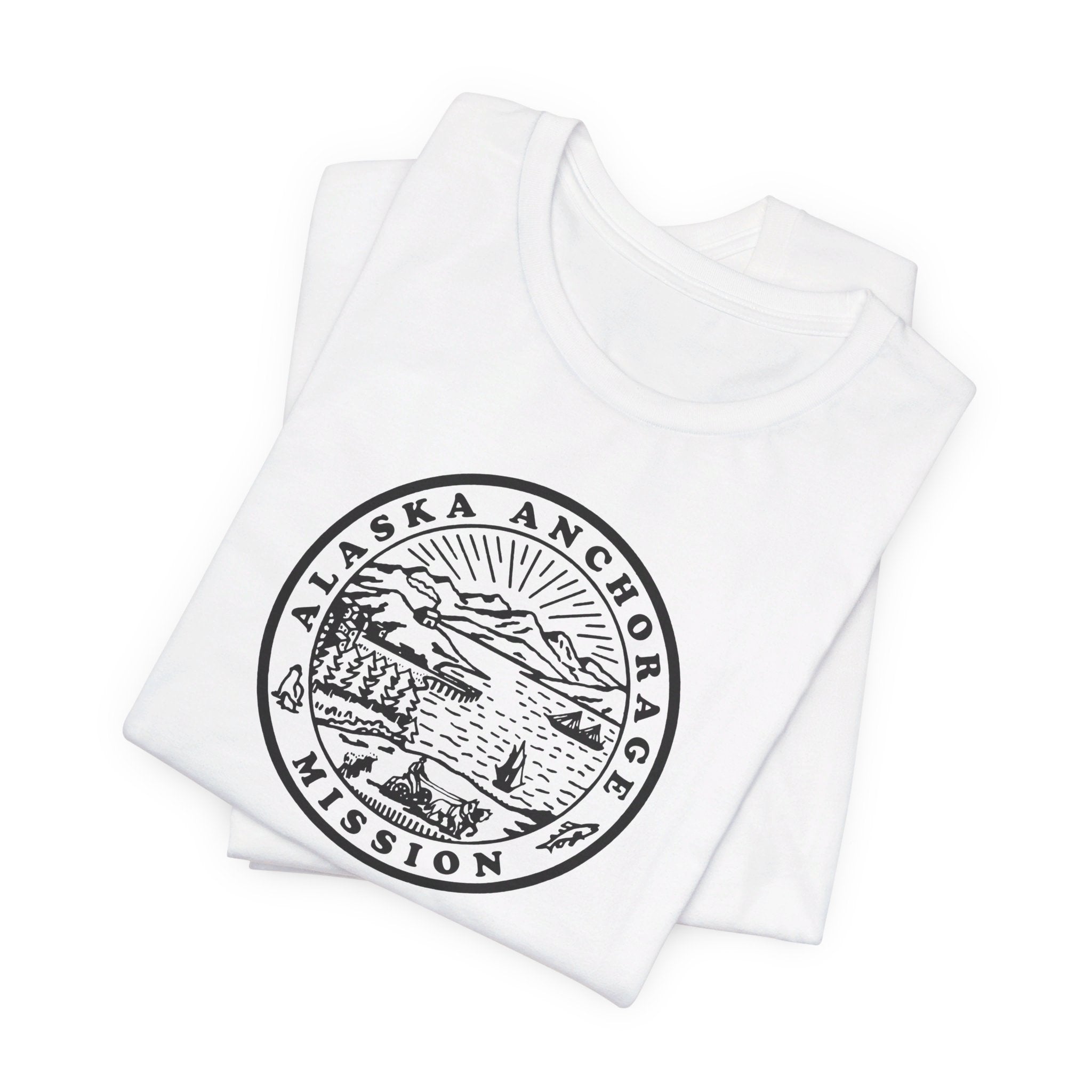 Alaska Anchorage Mission Circular Monochrome Logo T-Shirt - Mission Wishlist - LDS Missionary Gift Store