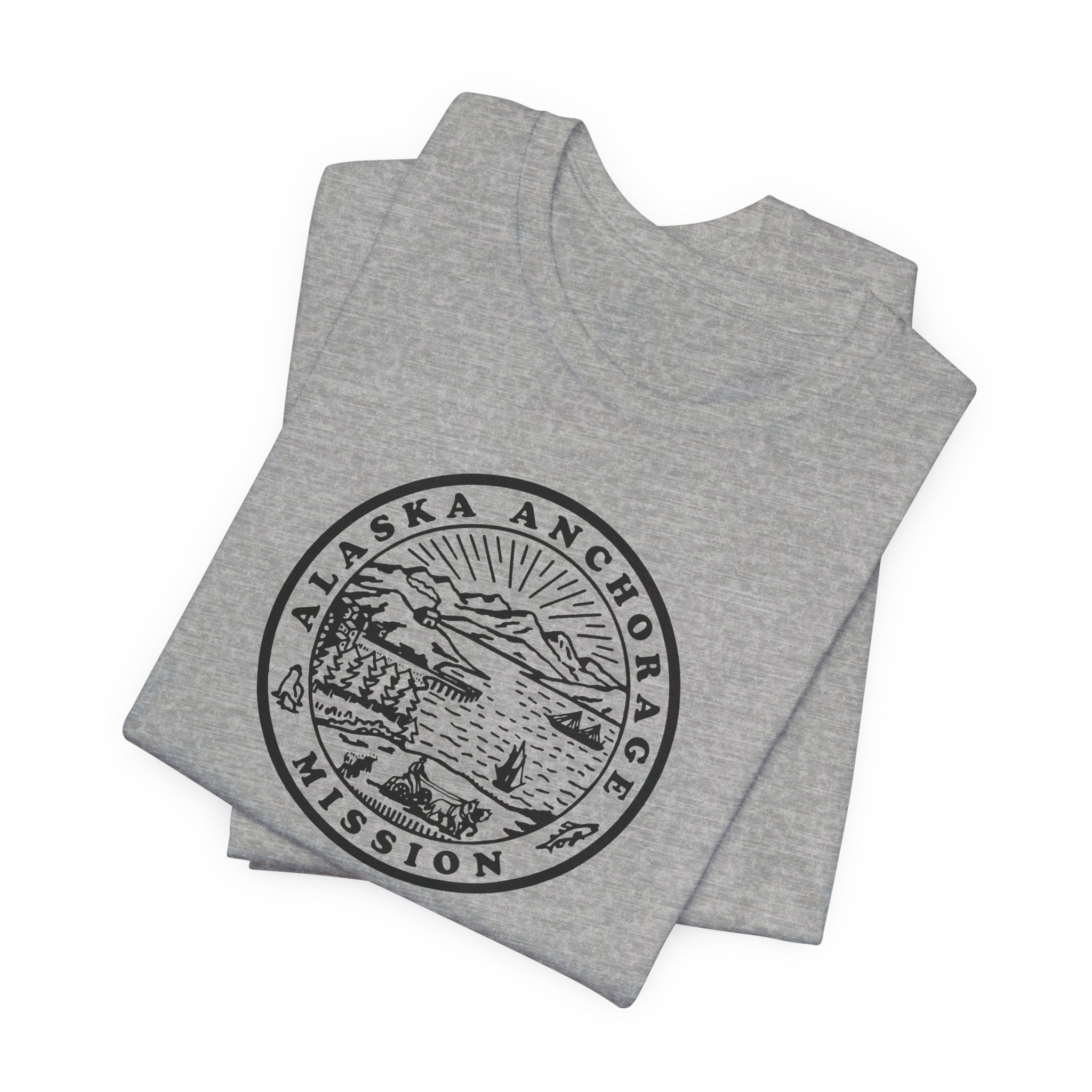 Alaska Anchorage Mission Circular Monochrome Logo T-Shirt - Mission Wishlist - LDS Missionary Gift Store