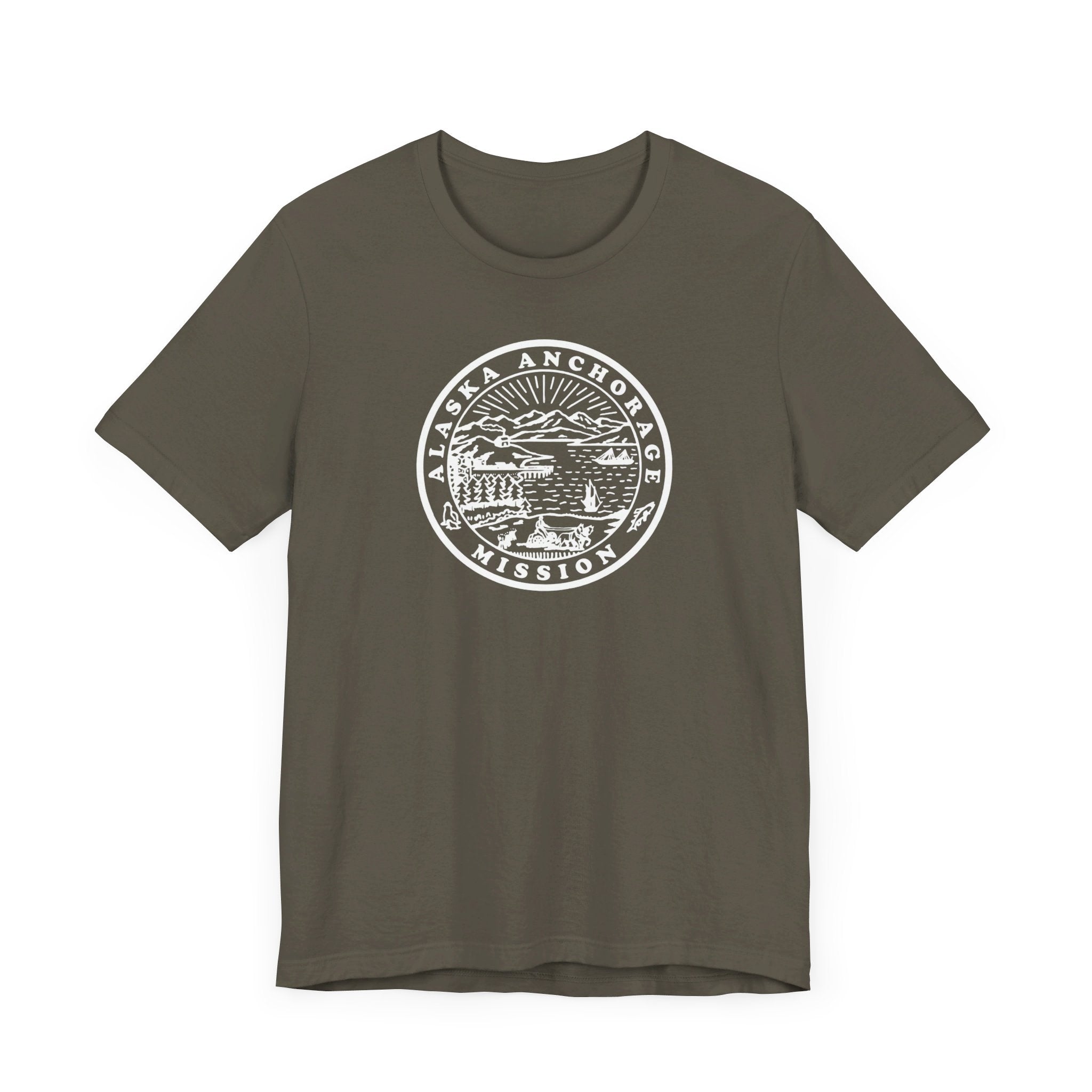 Alaska Anchorage Mission Circular Monochrome Logo T-Shirt - Mission Wishlist - LDS Missionary Gift Store