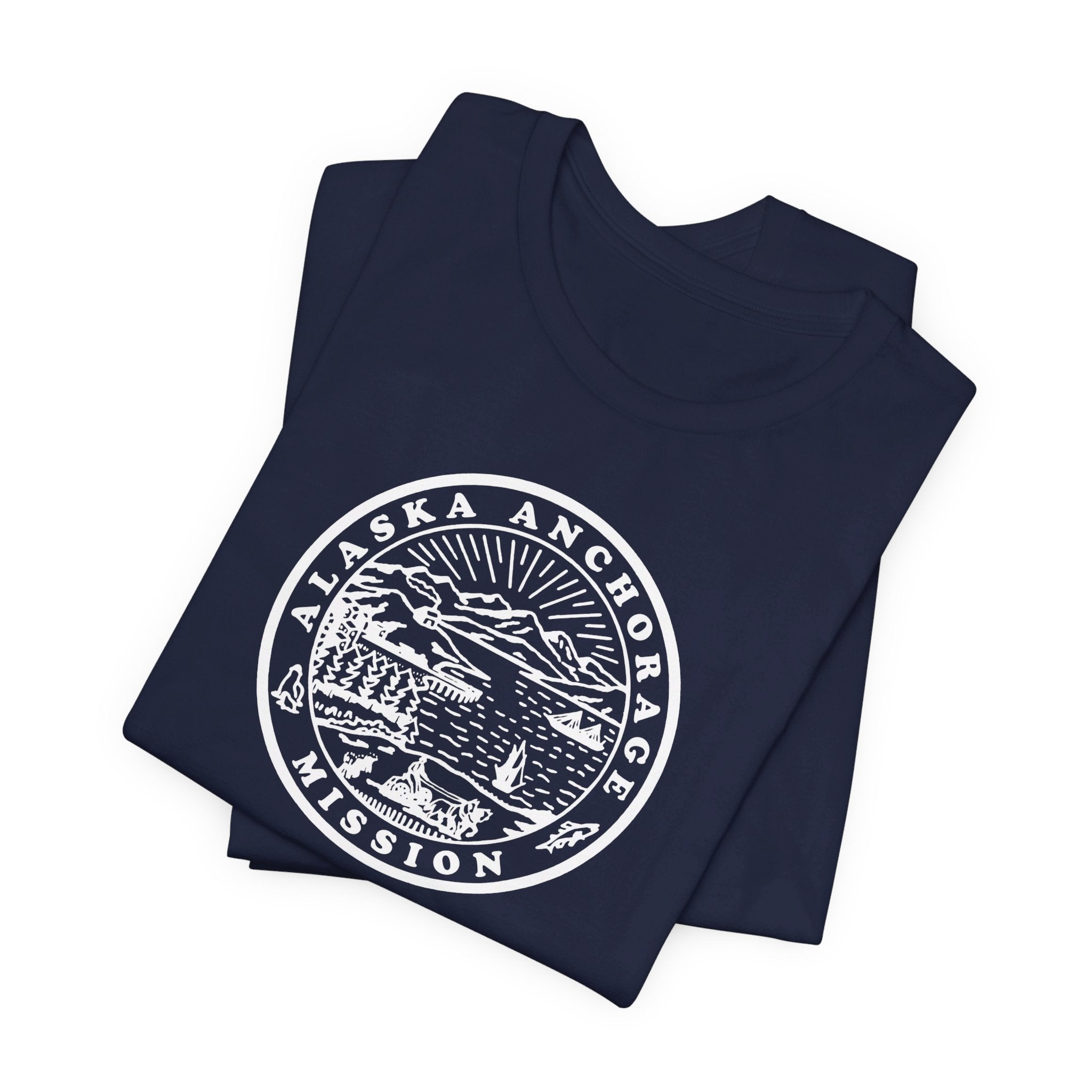 Alaska Anchorage Mission Circular Monochrome Logo T-Shirt - Mission Wishlist - LDS Missionary Gift Store