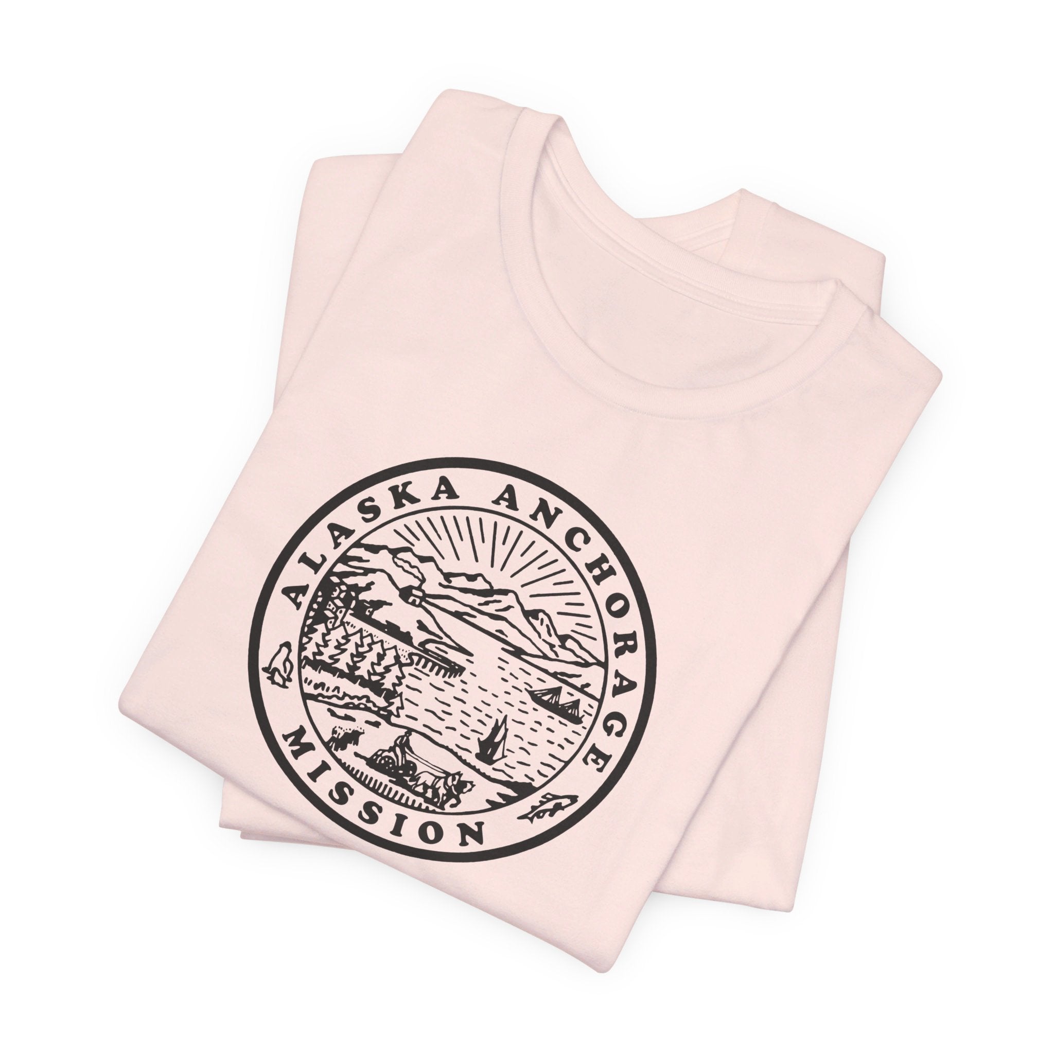 Alaska Anchorage Mission Circular Monochrome Logo T-Shirt - Mission Wishlist - LDS Missionary Gift Store