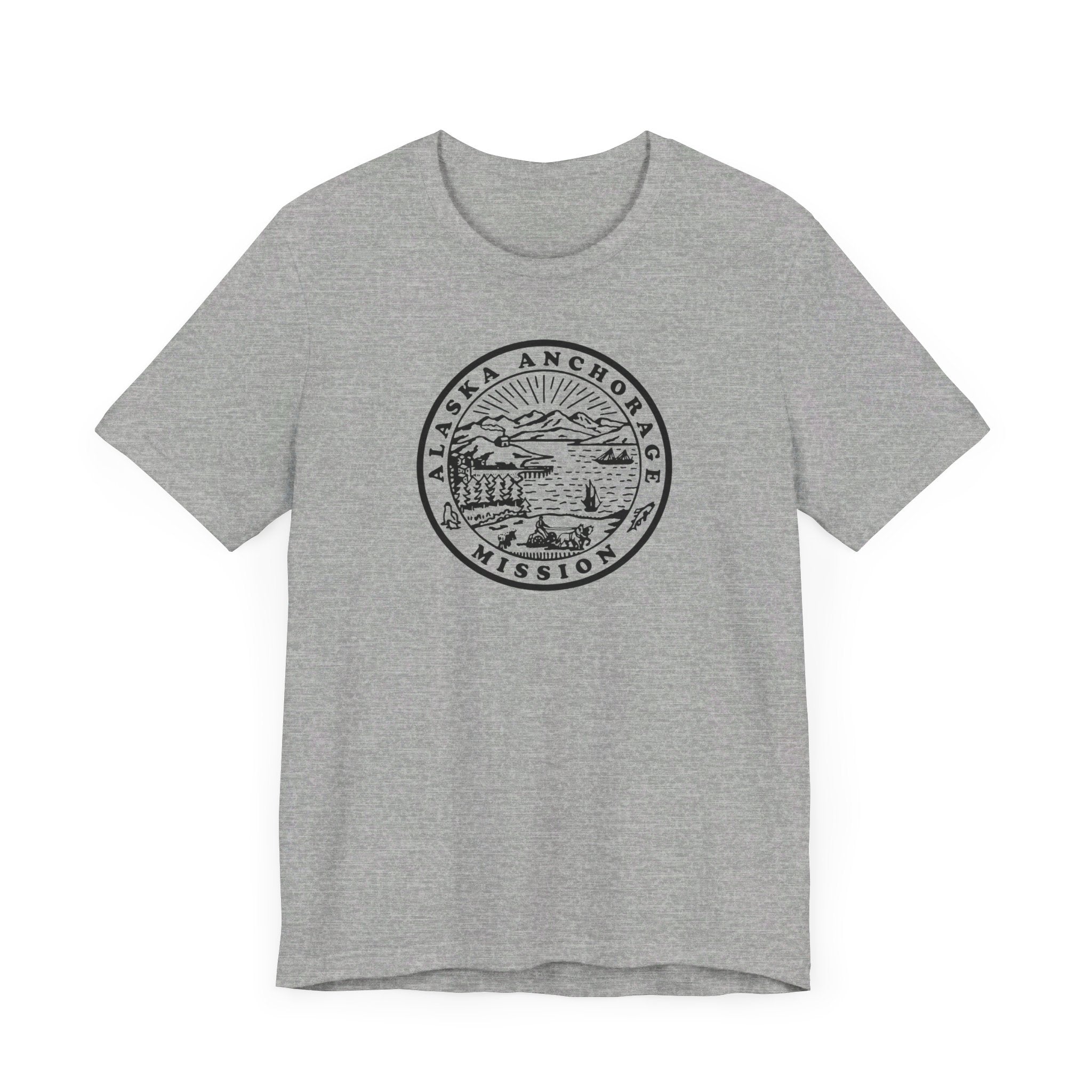 Alaska Anchorage Mission Circular Monochrome Logo T-Shirt - Mission Wishlist - LDS Missionary Gift Store
