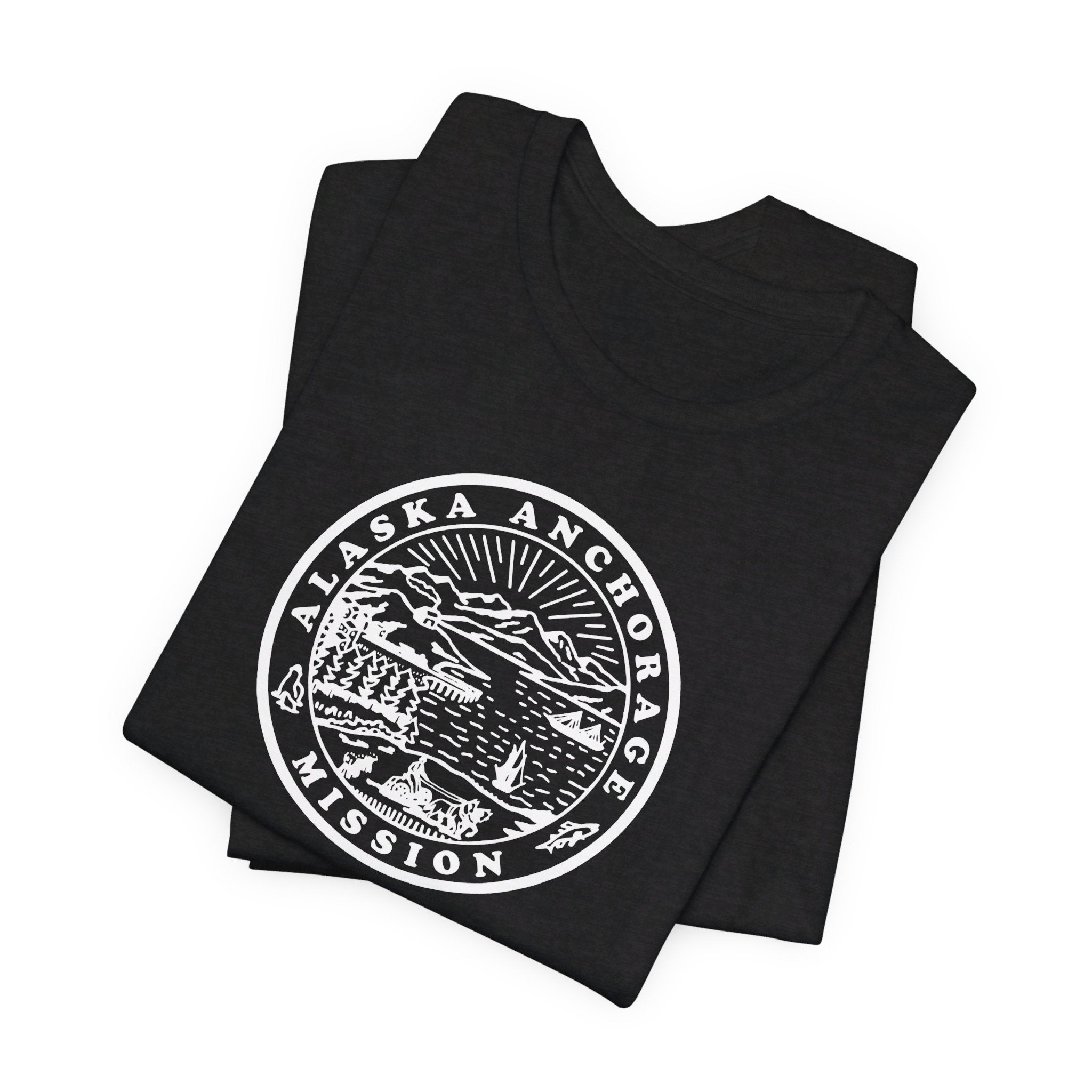 Alaska Anchorage Mission Circular Monochrome Logo T-Shirt - Mission Wishlist - LDS Missionary Gift Store