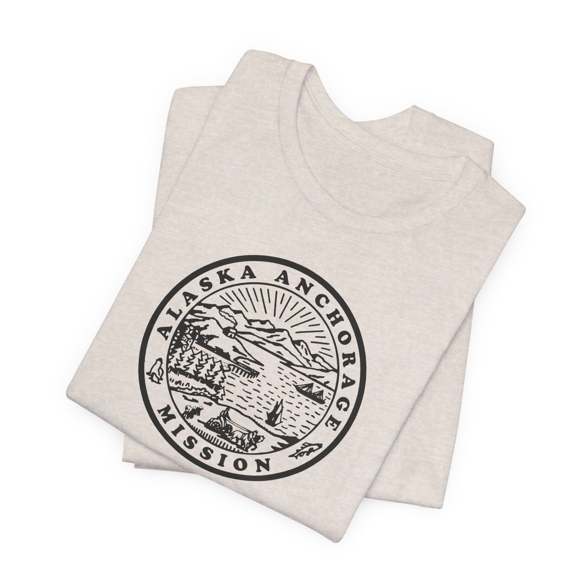 Alaska Anchorage Mission Circular Monochrome Logo T-Shirt - Mission Wishlist - LDS Missionary Gift Store