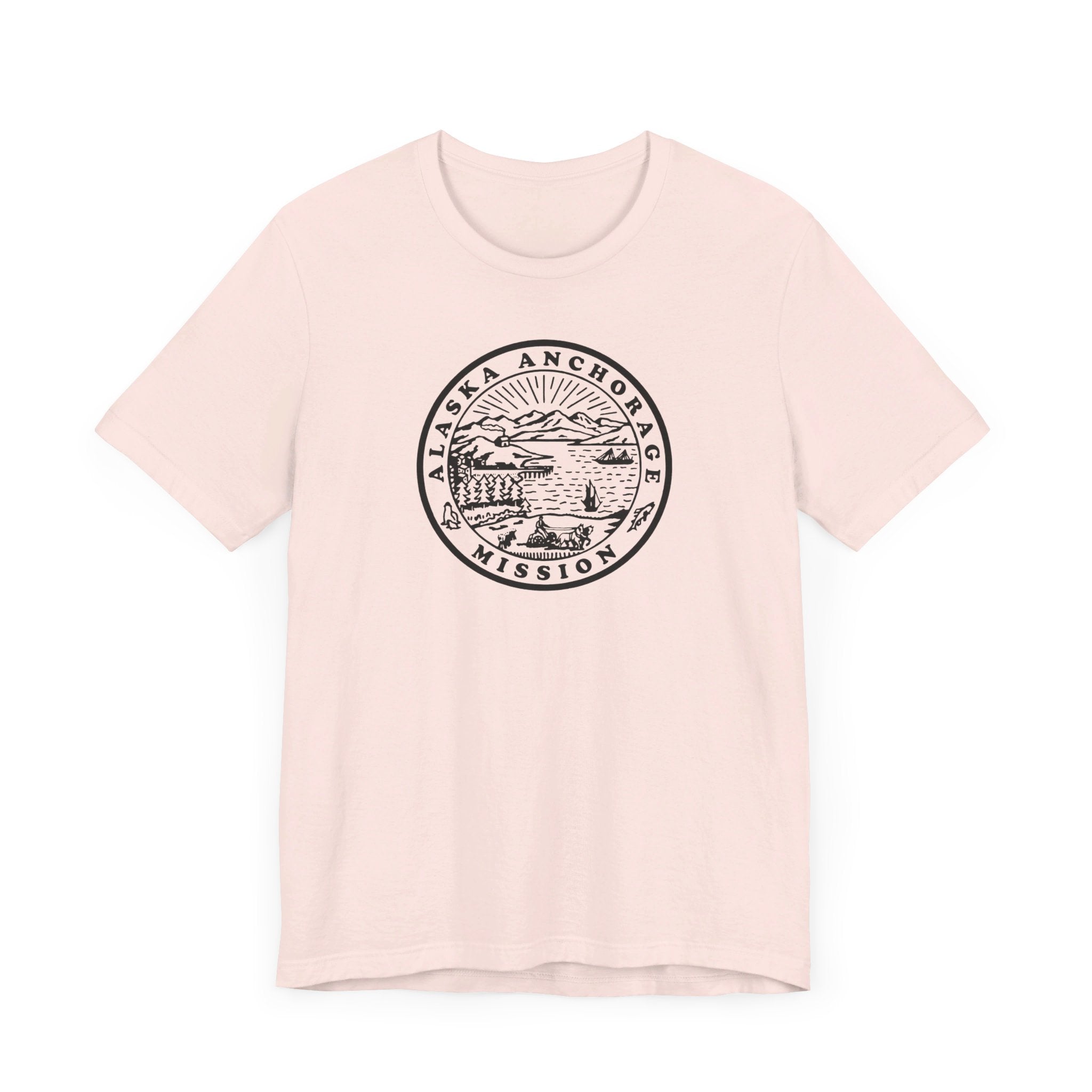 Alaska Anchorage Mission Circular Monochrome Logo T-Shirt - Mission Wishlist - LDS Missionary Gift Store