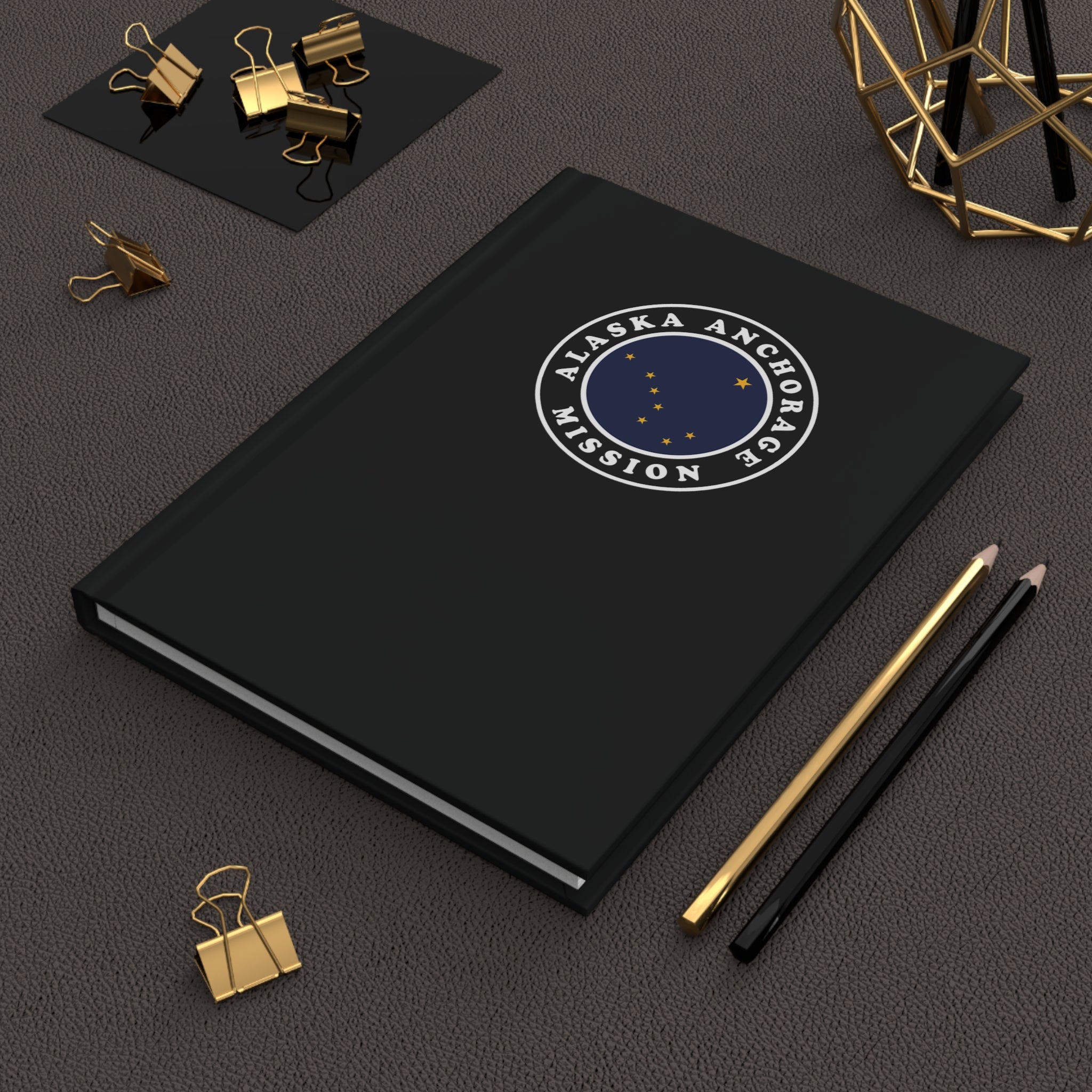 Alaska Anchorage Mission Logo Design Black Hardcover Journal Matte - Mission Wishlist - LDS Missionary Gift Store