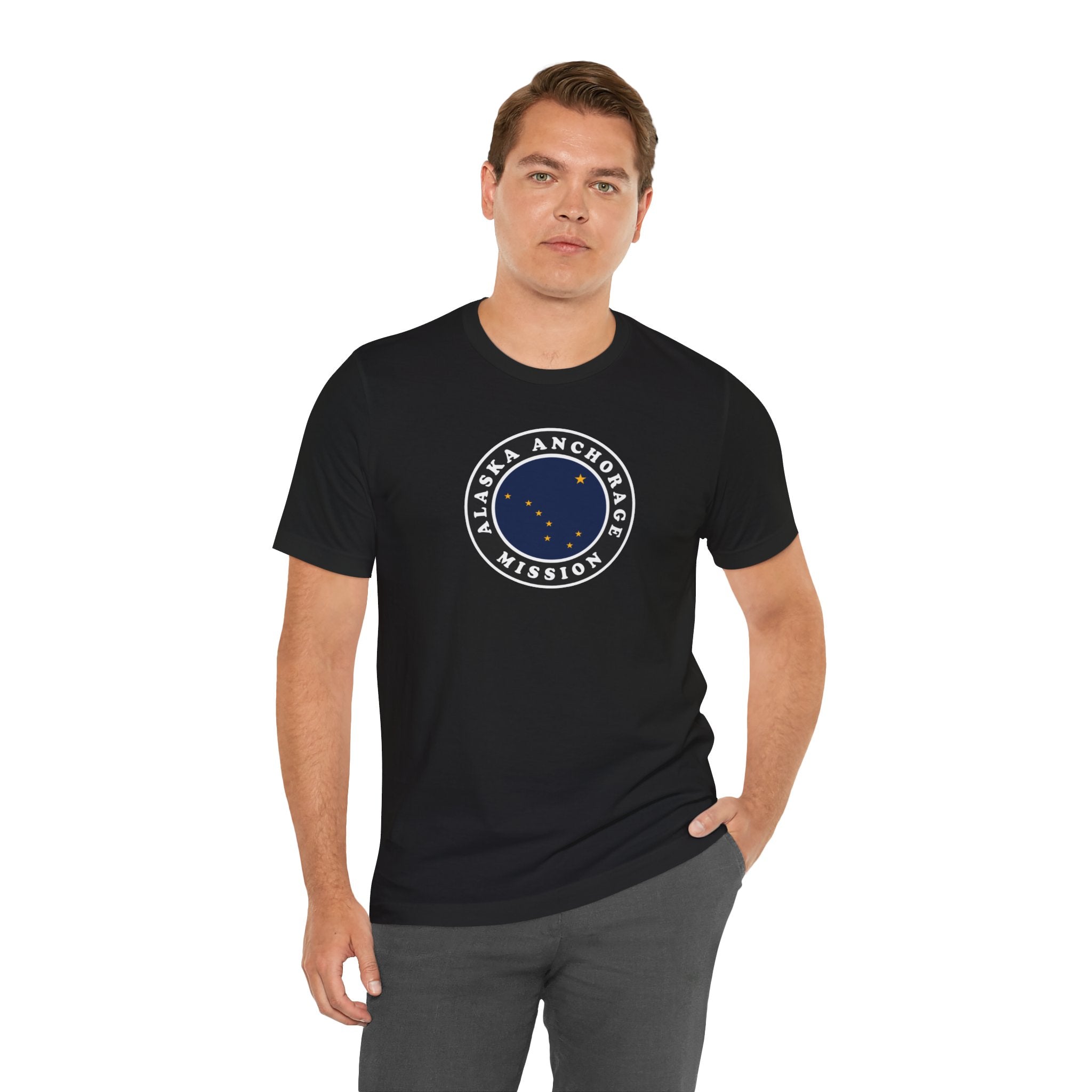 Alaska Anchorage Mission State Flag Logo (Black Border) T-shirt - Mission Wishlist - LDS Missionary Gift Store