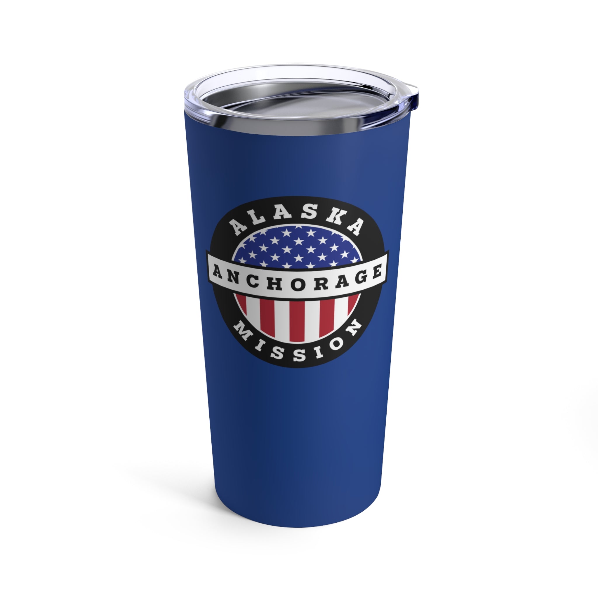 Alaska Anchorage Mission USA Flag Logo Tumbler 20oz Blue - Mission Wishlist - LDS Missionary Gift Store