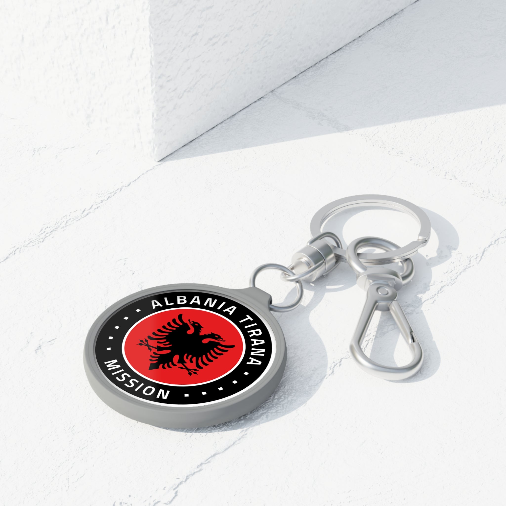 Albania Tirana Mission Circle Flag Key Tag - Mission Wishlist - LDS Missionary Gift Store
