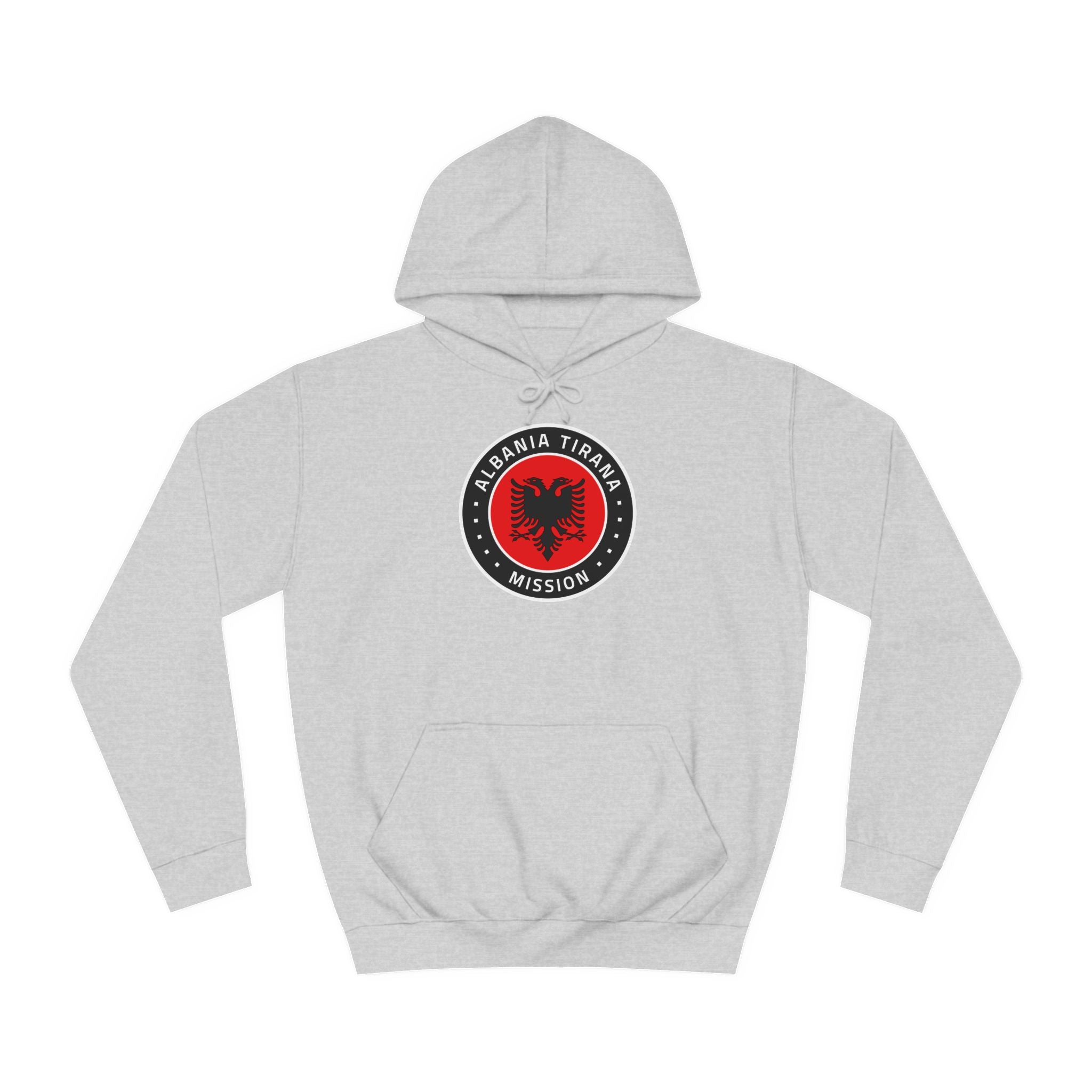 Albania Tirana Mission Flag Logo (Black Border) College Hoodie - Mission Wishlist - LDS Missionary Gift Store