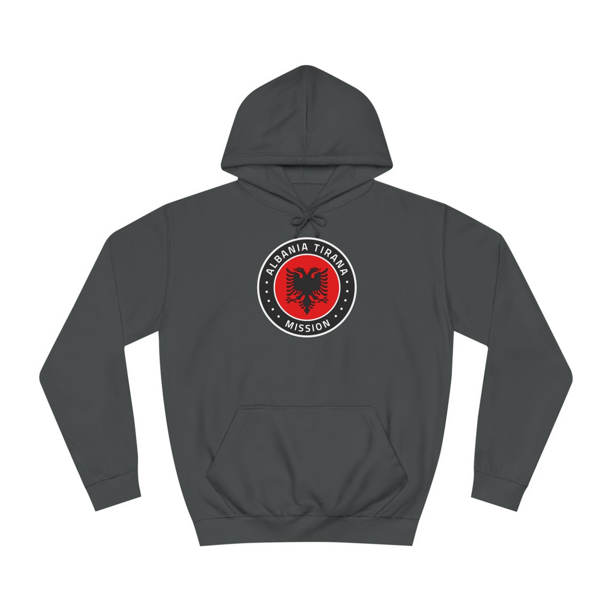 Albania Tirana Mission Flag Logo (Black Border) College Hoodie - Mission Wishlist - LDS Missionary Gift Store