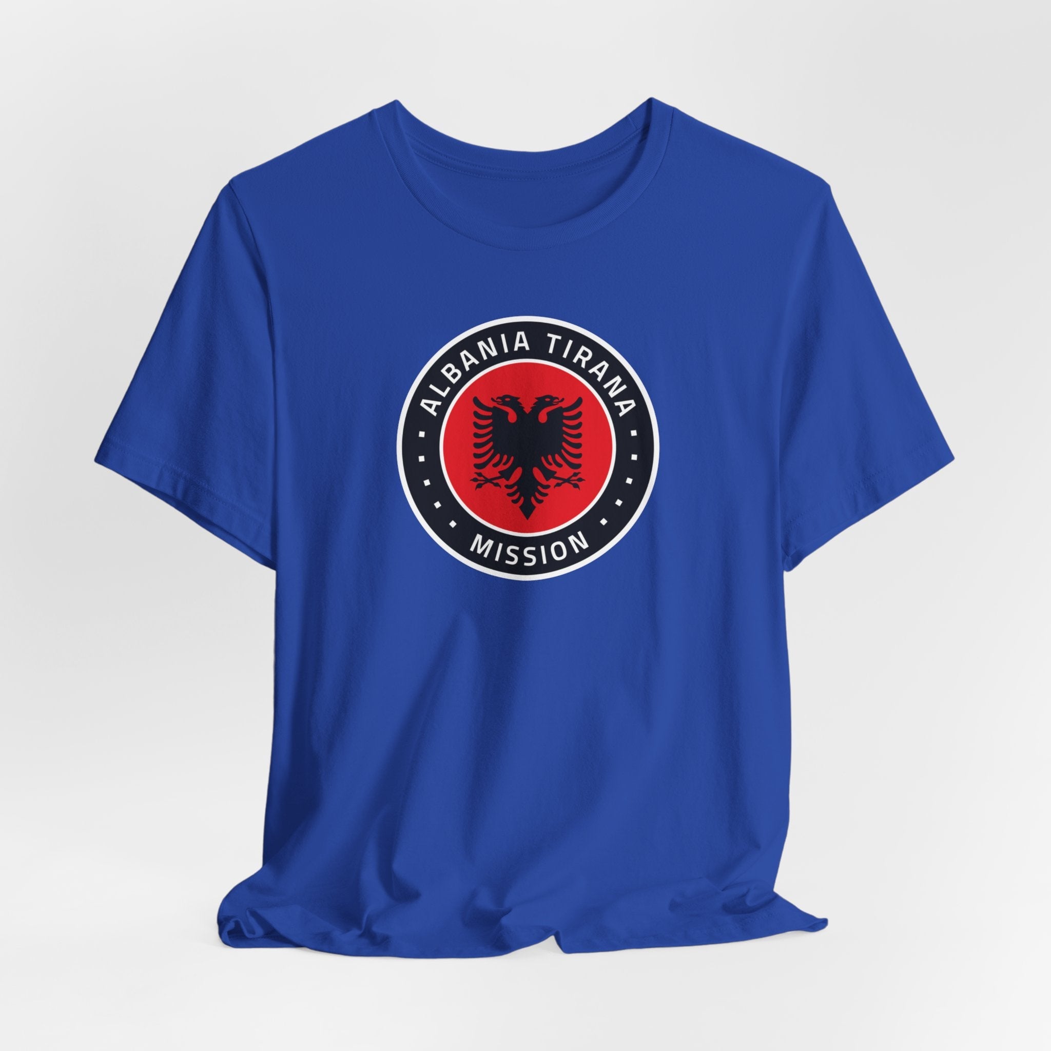 Albania Tirana Mission Flag Logo (Black Border) T-shirt - Mission Wishlist - LDS Missionary Gift Store