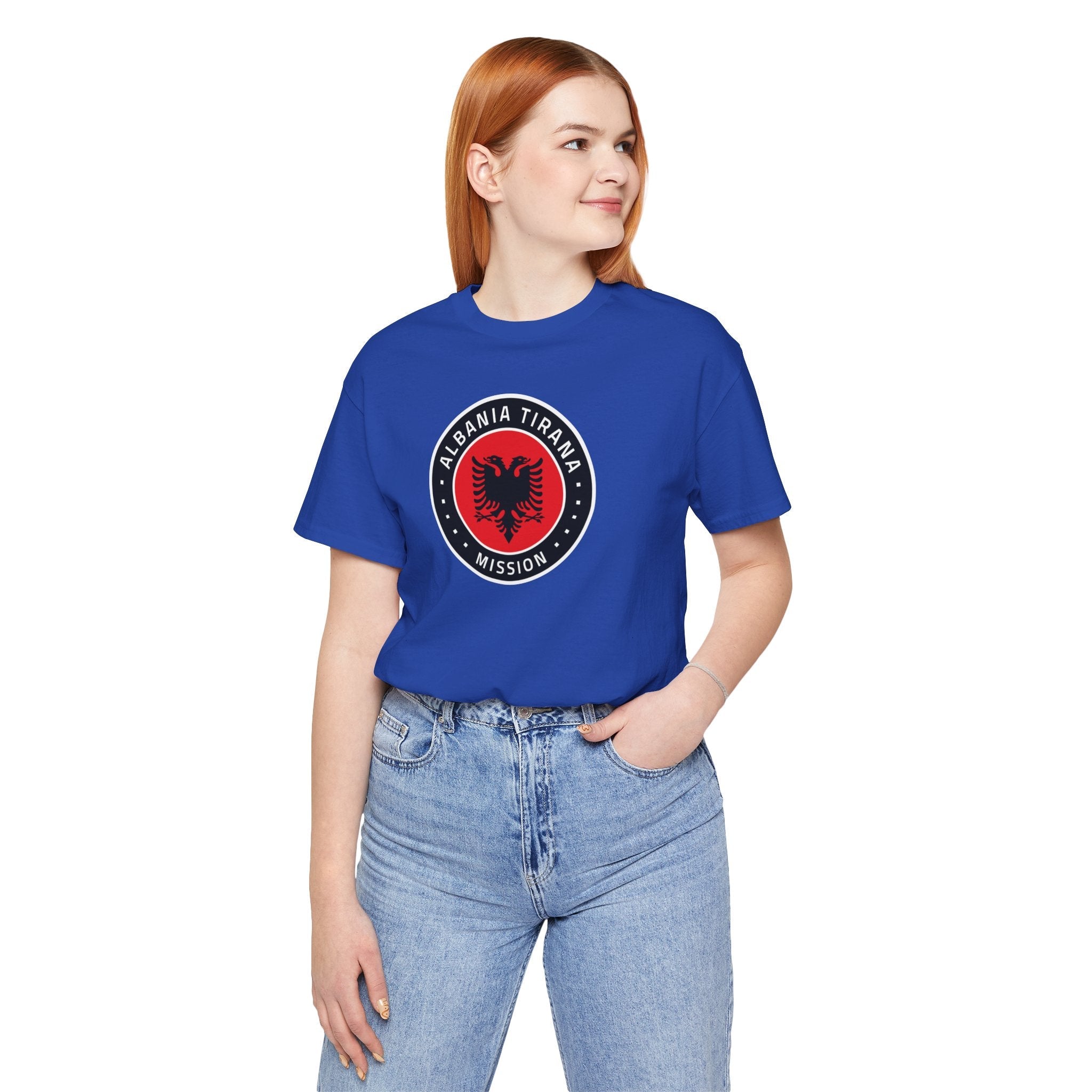 Albania Tirana Mission Flag Logo (Black Border) T-shirt - Mission Wishlist - LDS Missionary Gift Store