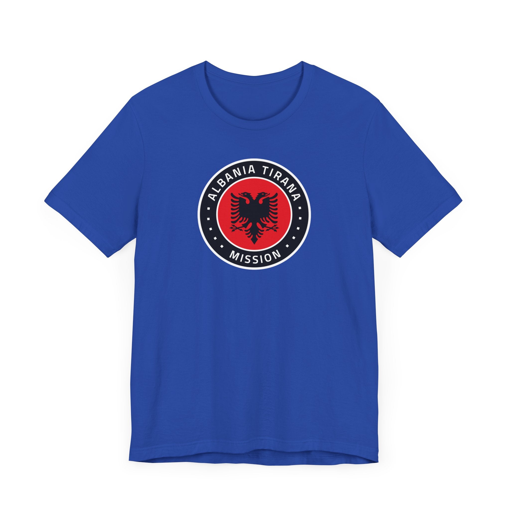 Albania Tirana Mission Flag Logo (Black Border) T-shirt - Mission Wishlist - LDS Missionary Gift Store