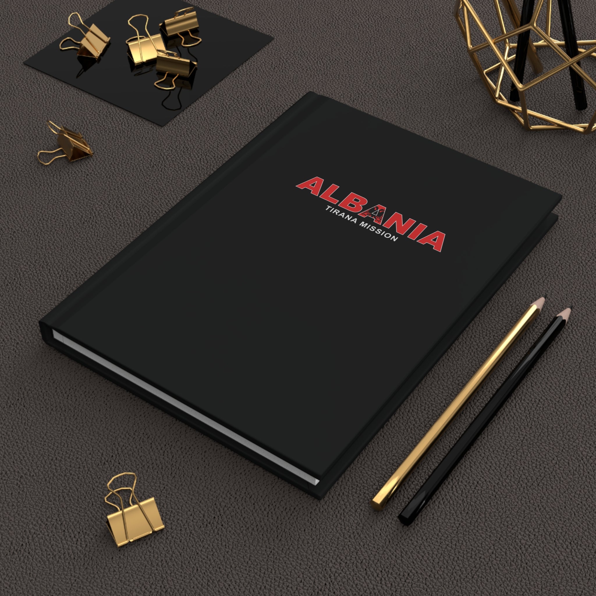 Albania Tirana Mission Flag Title Black Hardcover Journal Matte - Mission Wishlist - LDS Missionary Gift Store