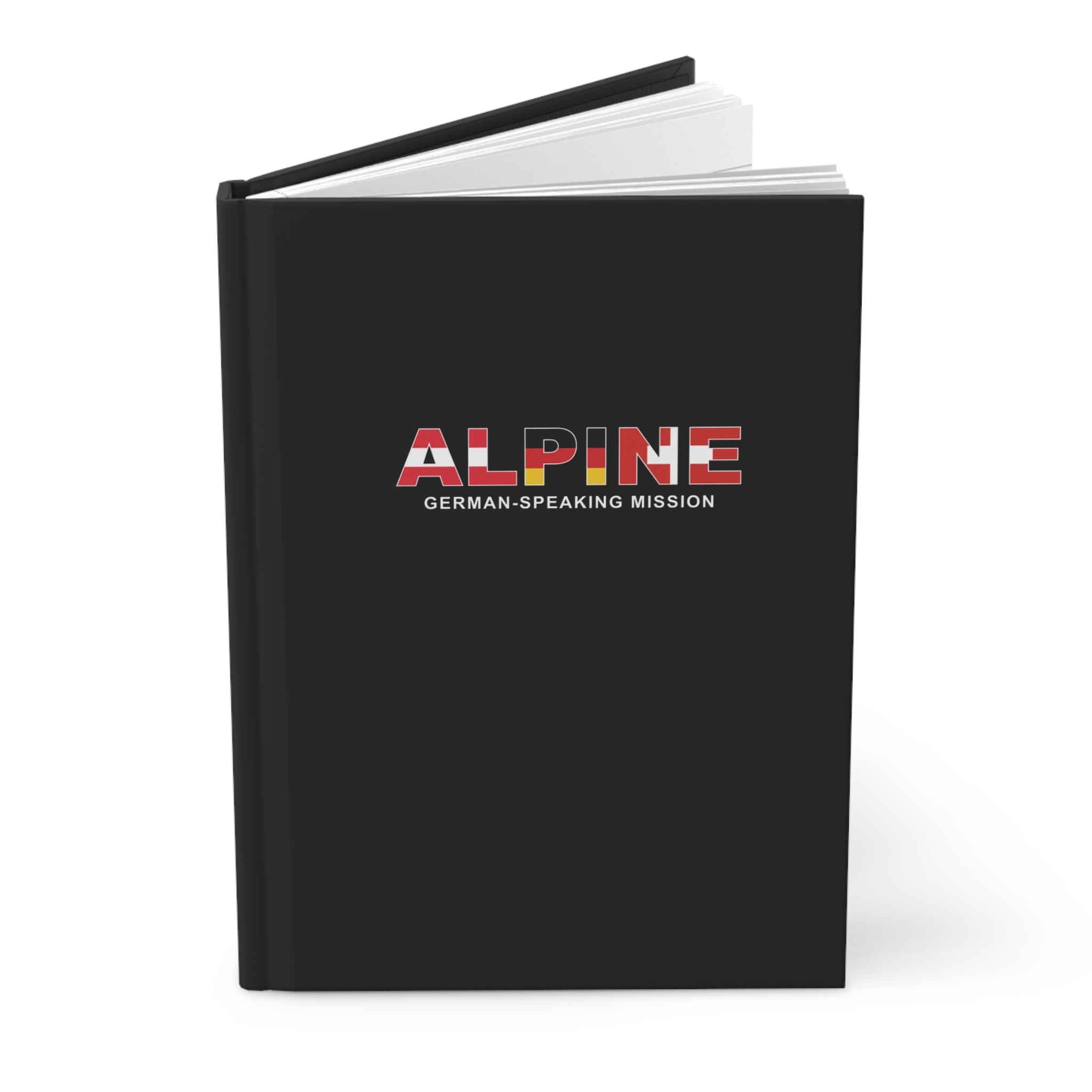 Alpine Mission Flag Title Black Hardcover Journal Matte - Mission Wishlist - LDS Missionary Gift Store
