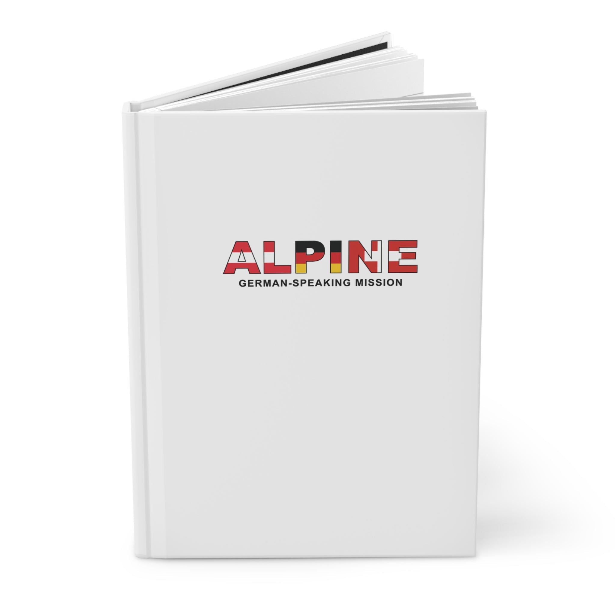 Alpine Mission Flag Title White Hardcover Journal Matte - Mission Wishlist - LDS Missionary Gift Store