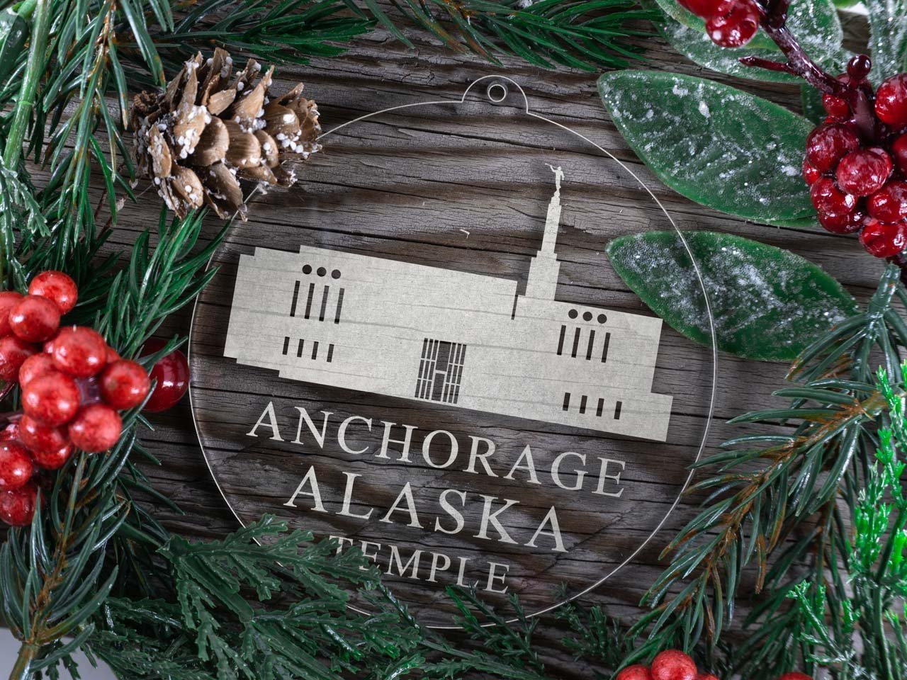 Anchorage Alaska Temple Christmas Ornament - Latter-Day Saint LDS Missionary Gift - Book of Mormon