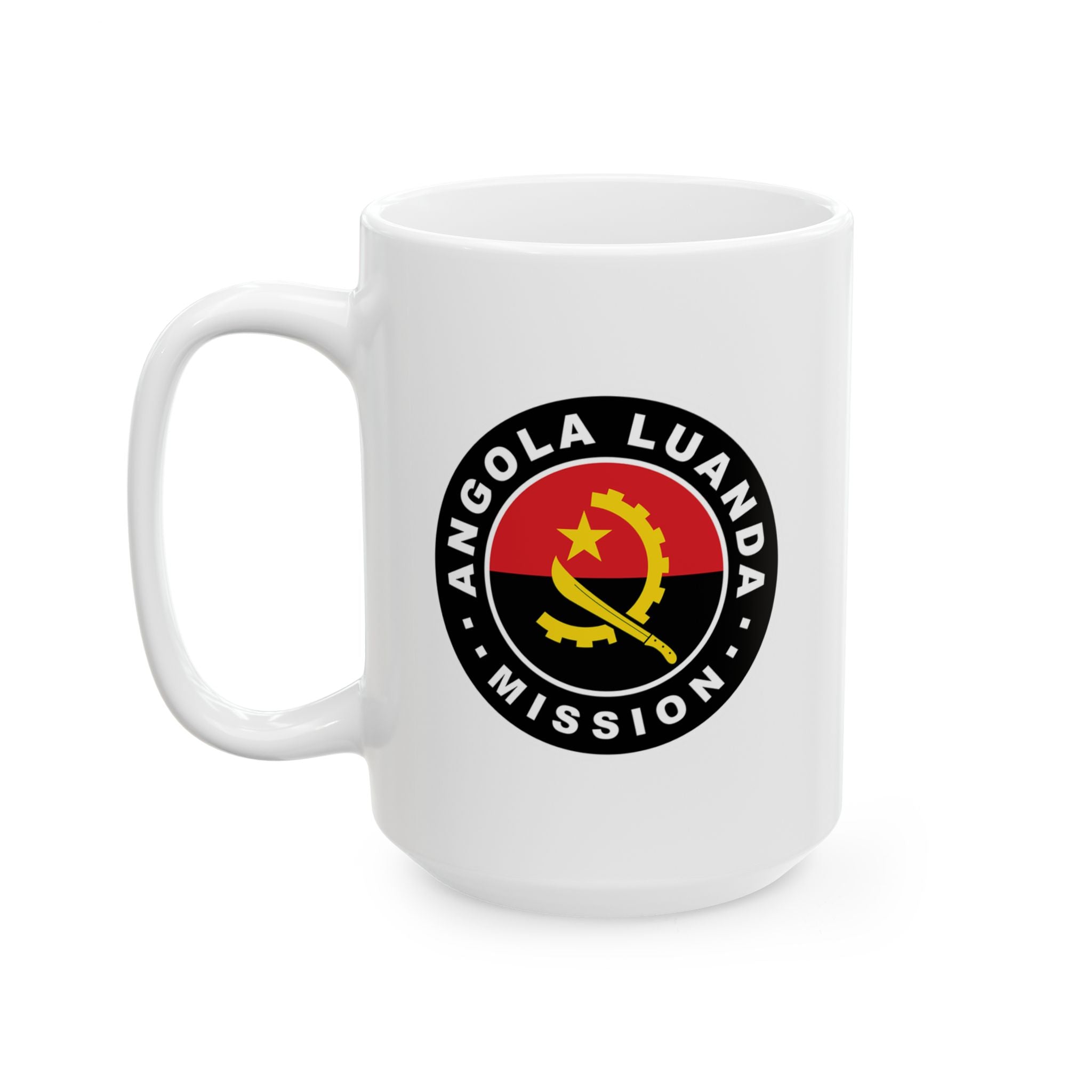 Angola Luanda Mission Circular Flag White Ceramic Mug - Latter-Day Saint LDS Missionary Gift - Book of Mormon