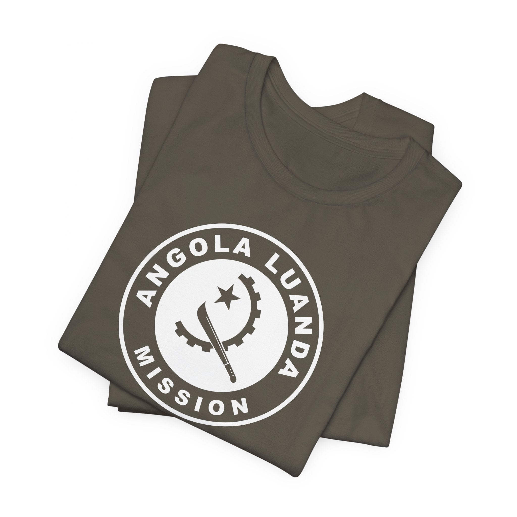 Angola Luanda Mission Circular Monochrome Logo T-Shirt - Mission Wishlist - LDS Missionary Gift Store