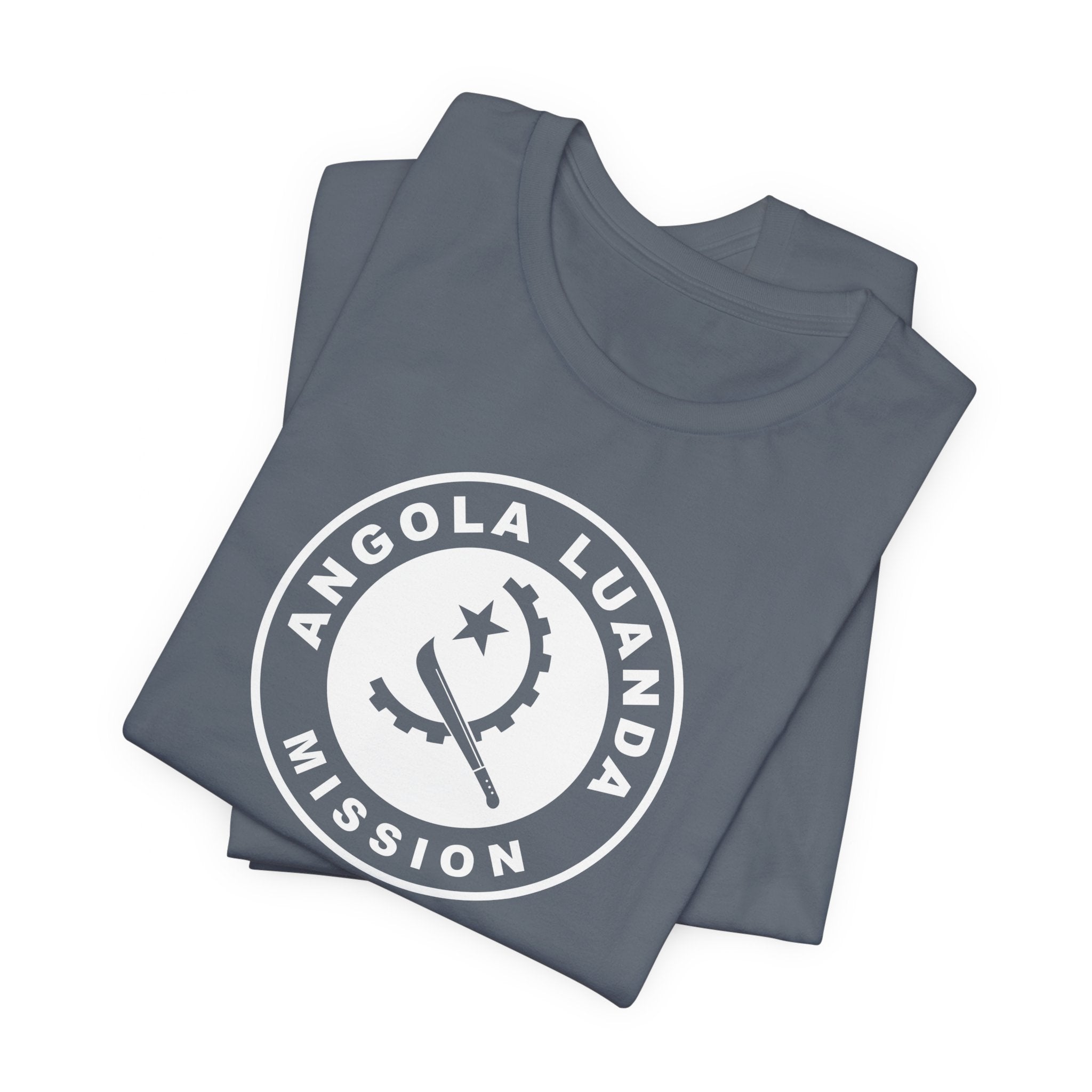 Angola Luanda Mission Circular Monochrome Logo T-Shirt - Mission Wishlist - LDS Missionary Gift Store