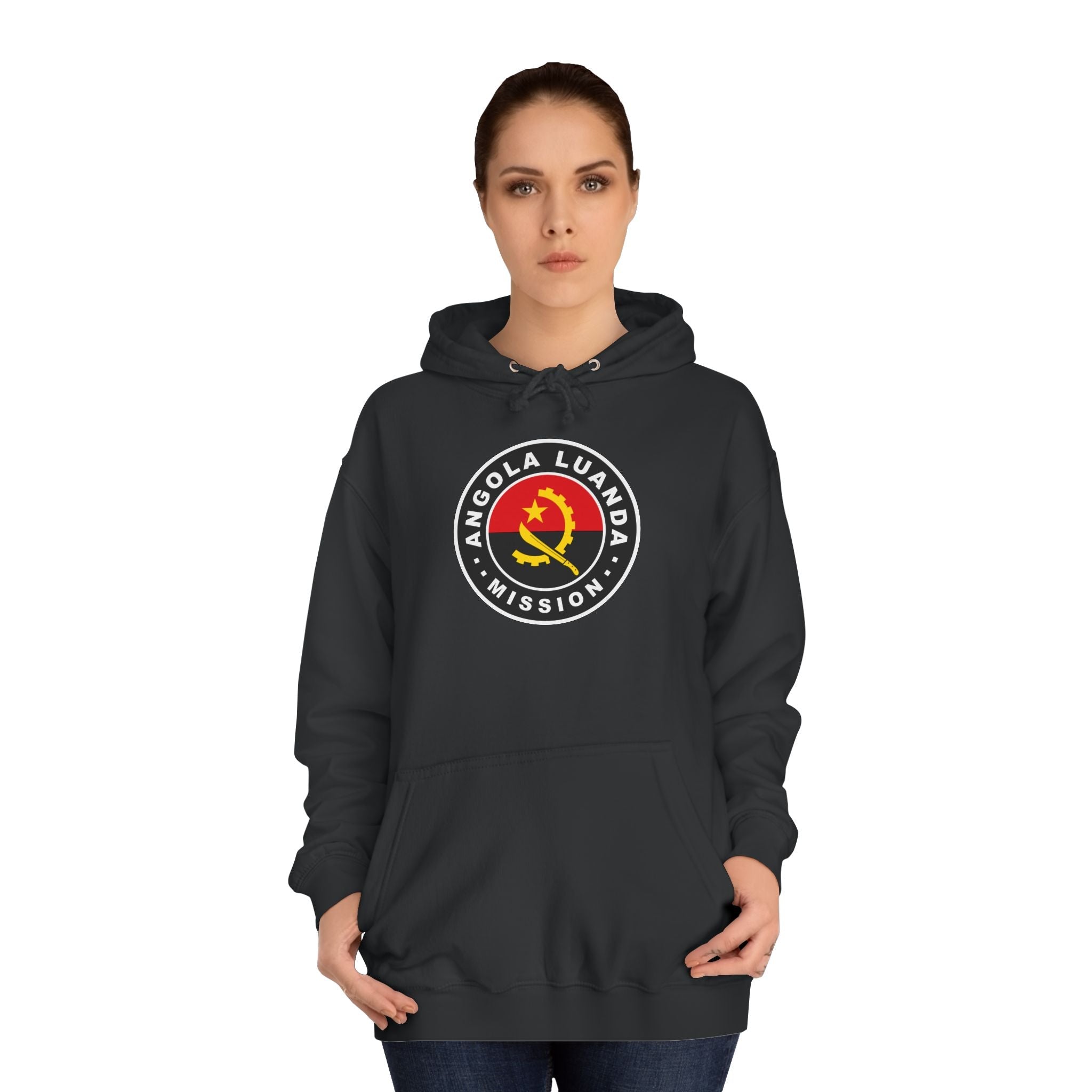 Angola Luanda Mission Flag Logo (Black Border) College Hoodie - Mission Wishlist - LDS Missionary Gift Store