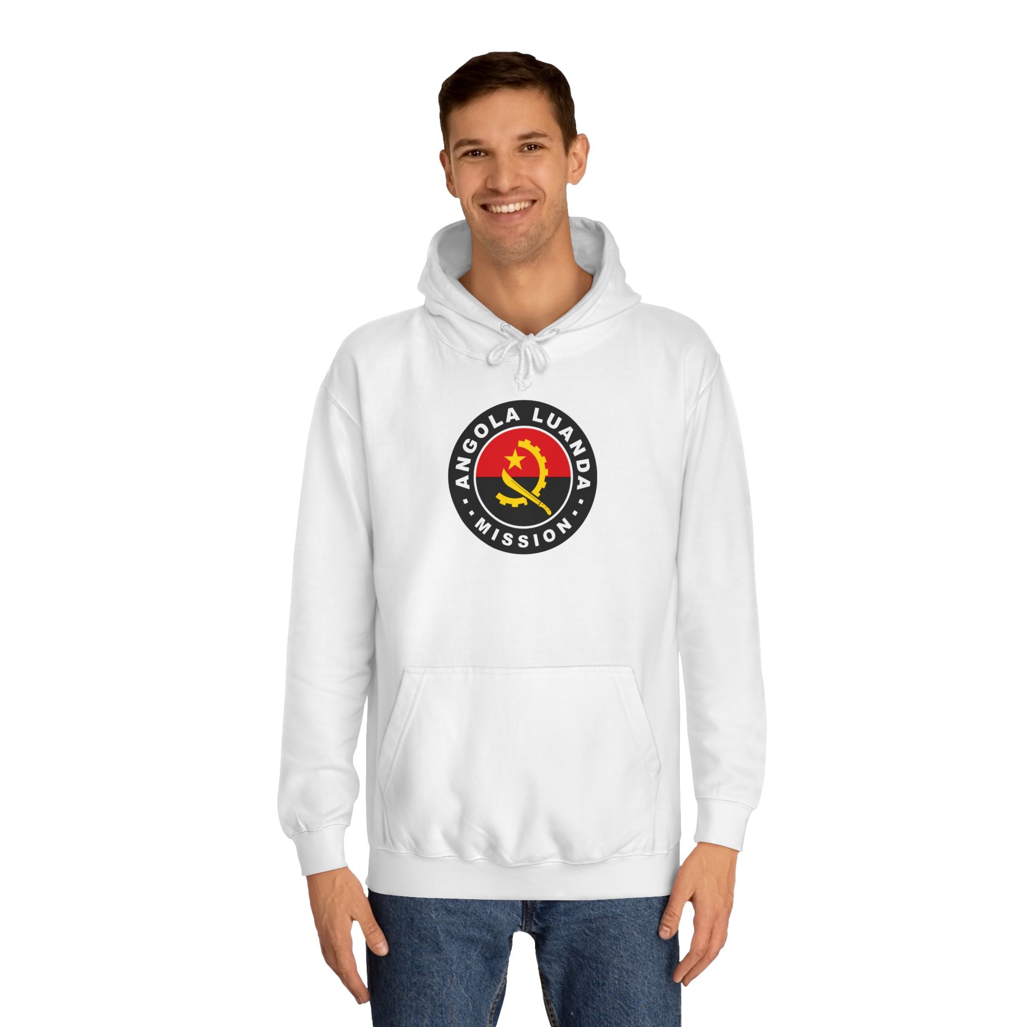 Angola Luanda Mission Flag Logo (Black Border) College Hoodie - Mission Wishlist - LDS Missionary Gift Store