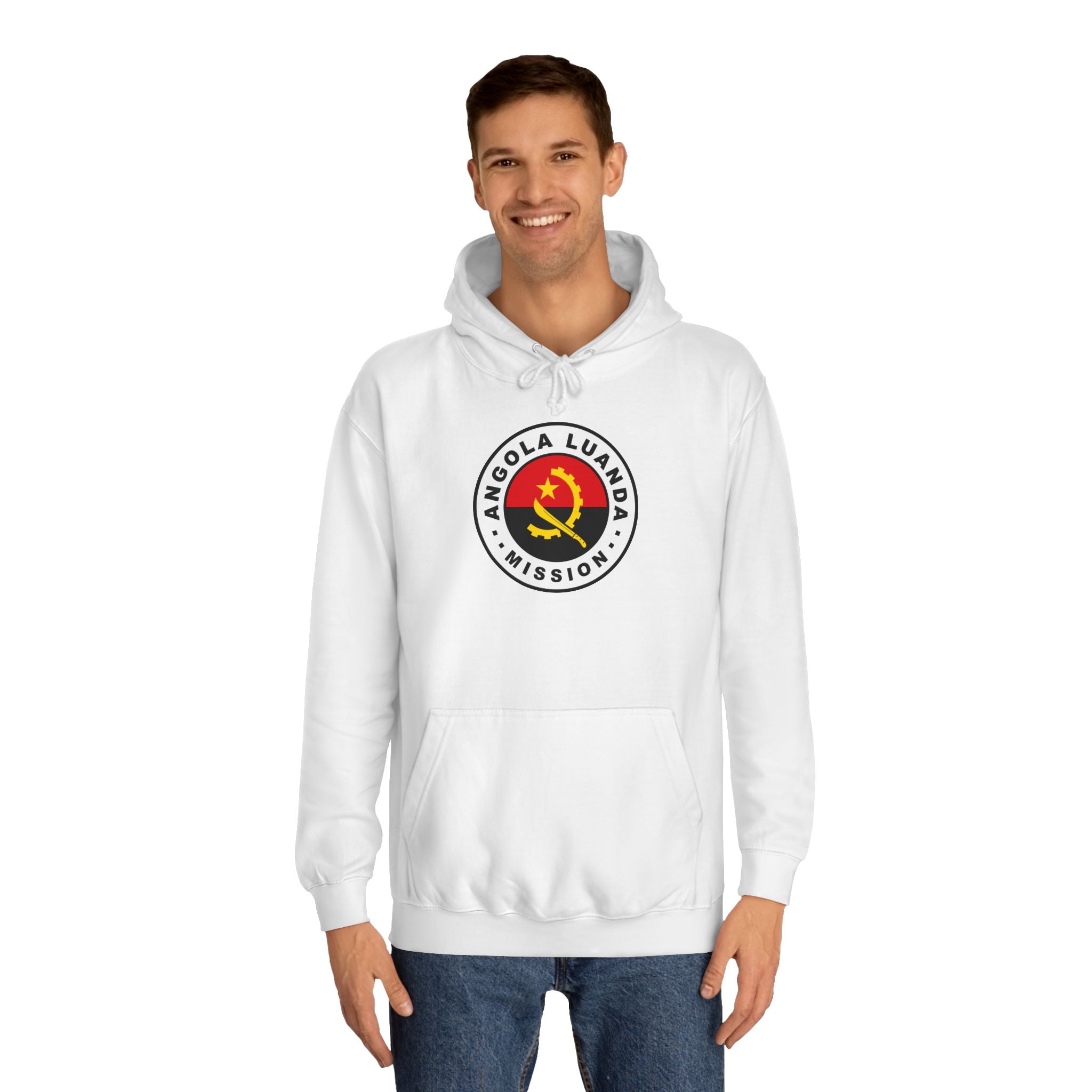 Angola Luanda Mission Flag Logo (White Border) College Hoodie - Mission Wishlist - LDS Missionary Gift Store