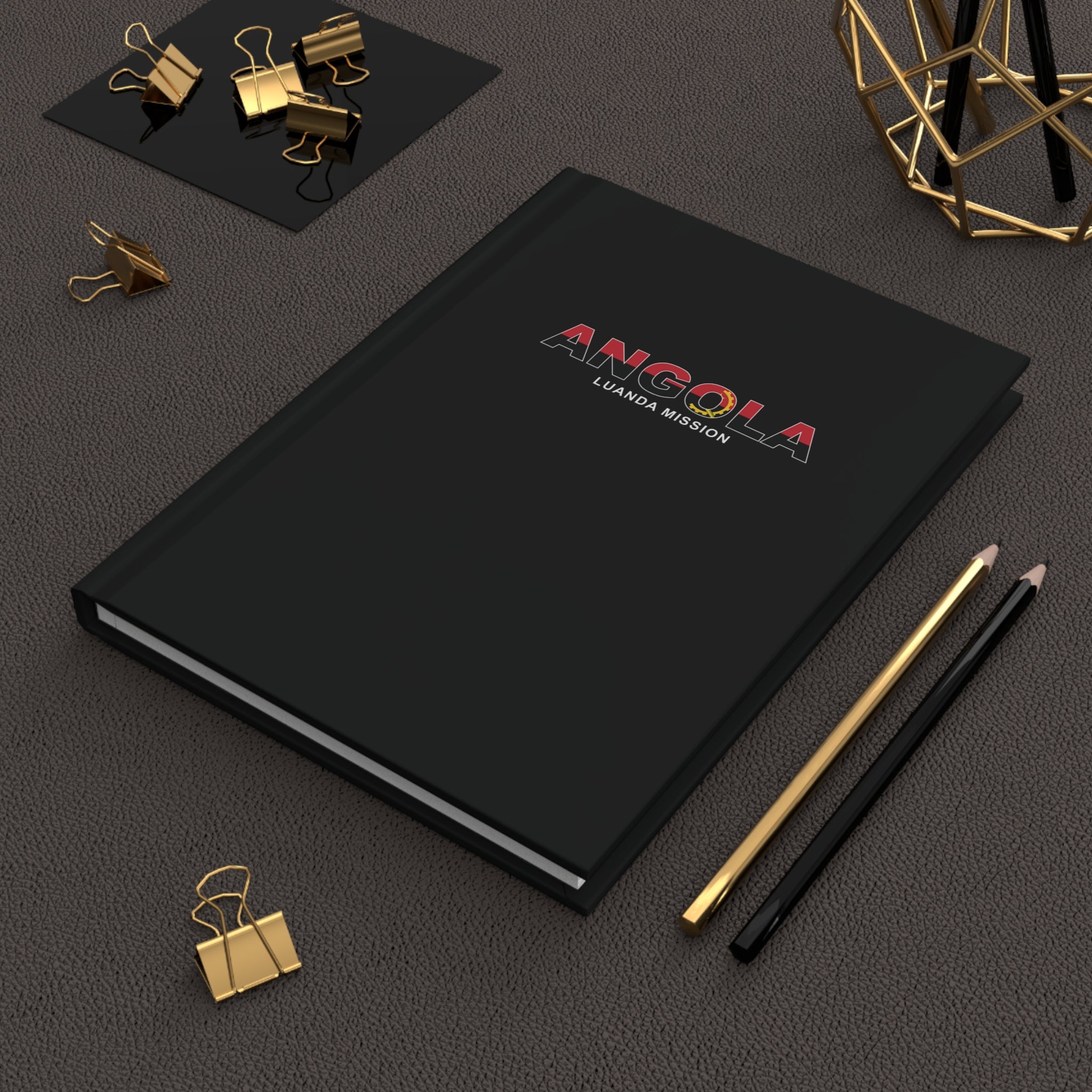 Angola Luanda Mission Flag Title Black Hardcover Journal Matte - Mission Wishlist - LDS Missionary Gift Store