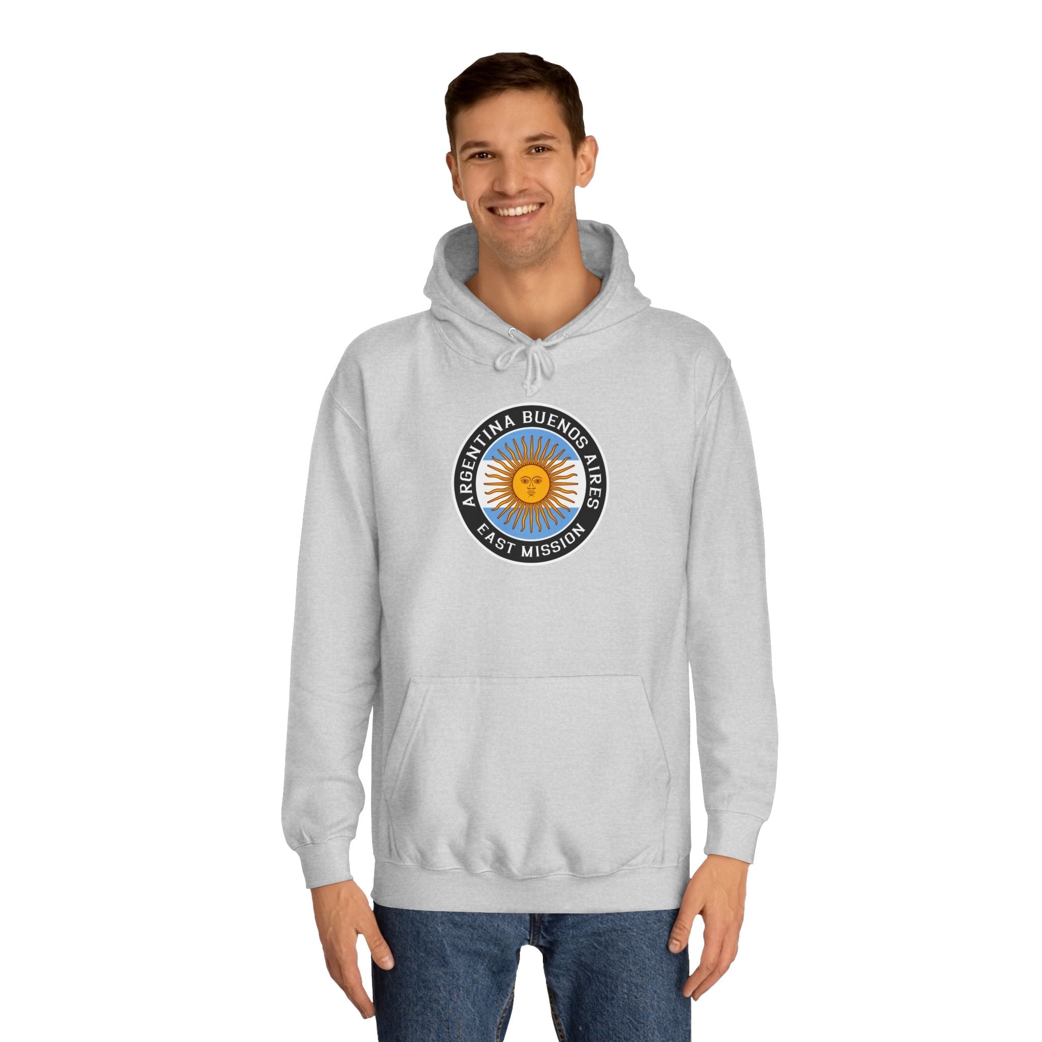 Argentina Buenos Aires East Mission Flag Logo (Black Border) College Hoodie - Mission Wishlist - LDS Missionary Gift Store