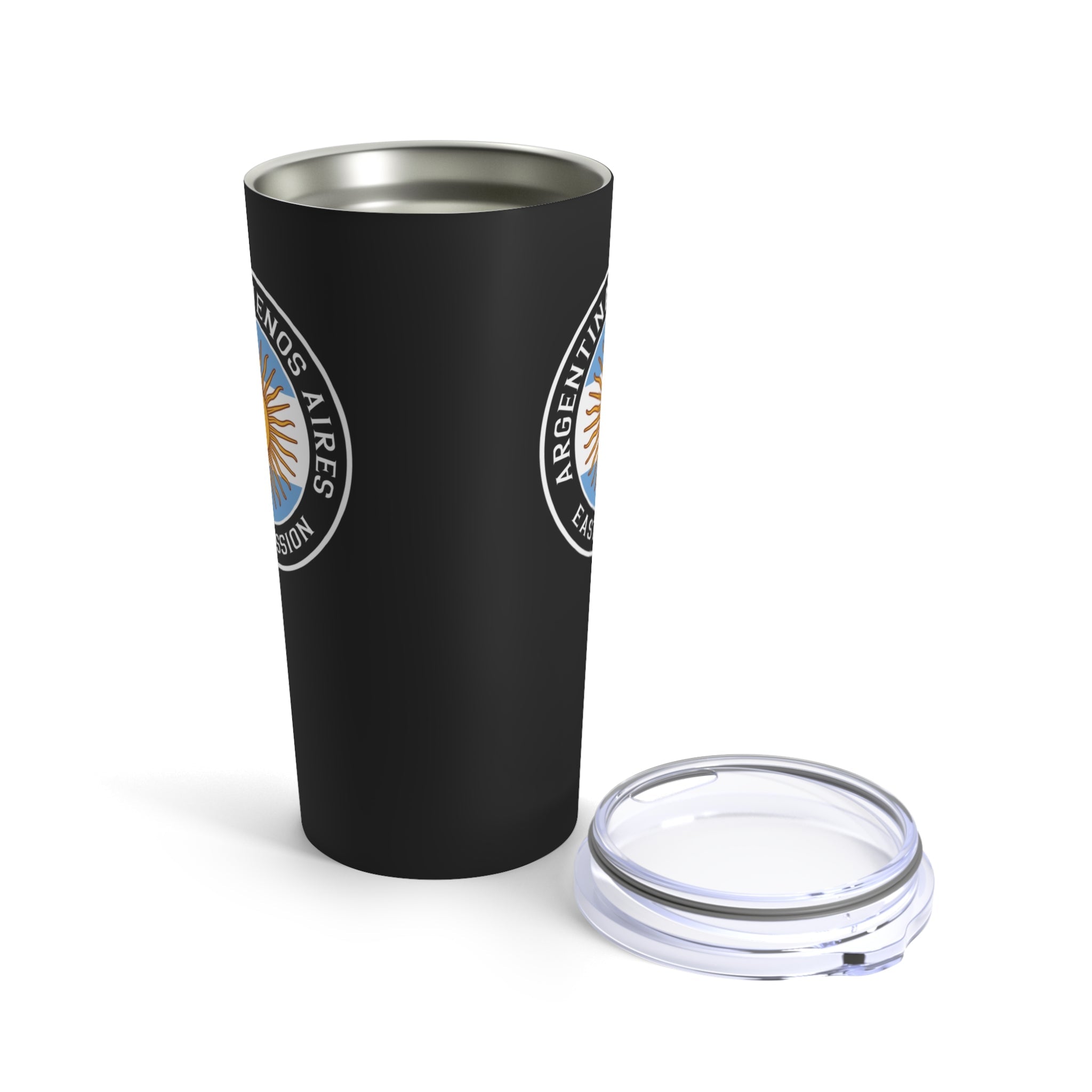 Argentina Buenos Aires East Mission Flag Logo Tumbler 20oz Black - Mission Wishlist - LDS Missionary Gift Store