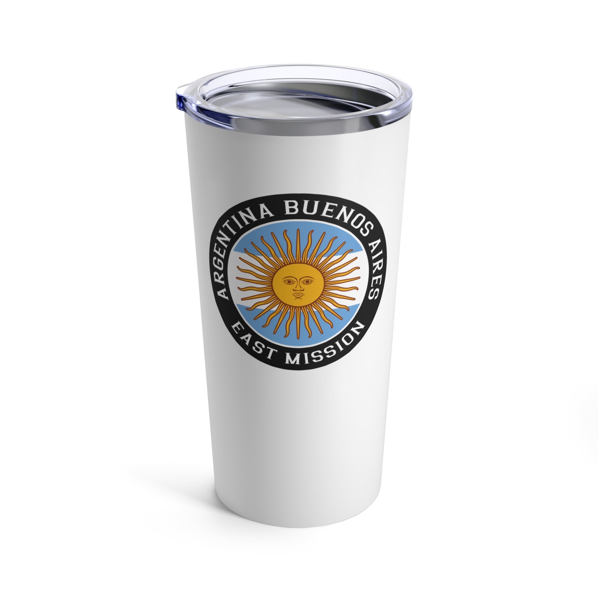 Argentina Buenos Aires East Mission Flag Logo Tumbler 20oz White - Mission Wishlist - LDS Missionary Gift Store